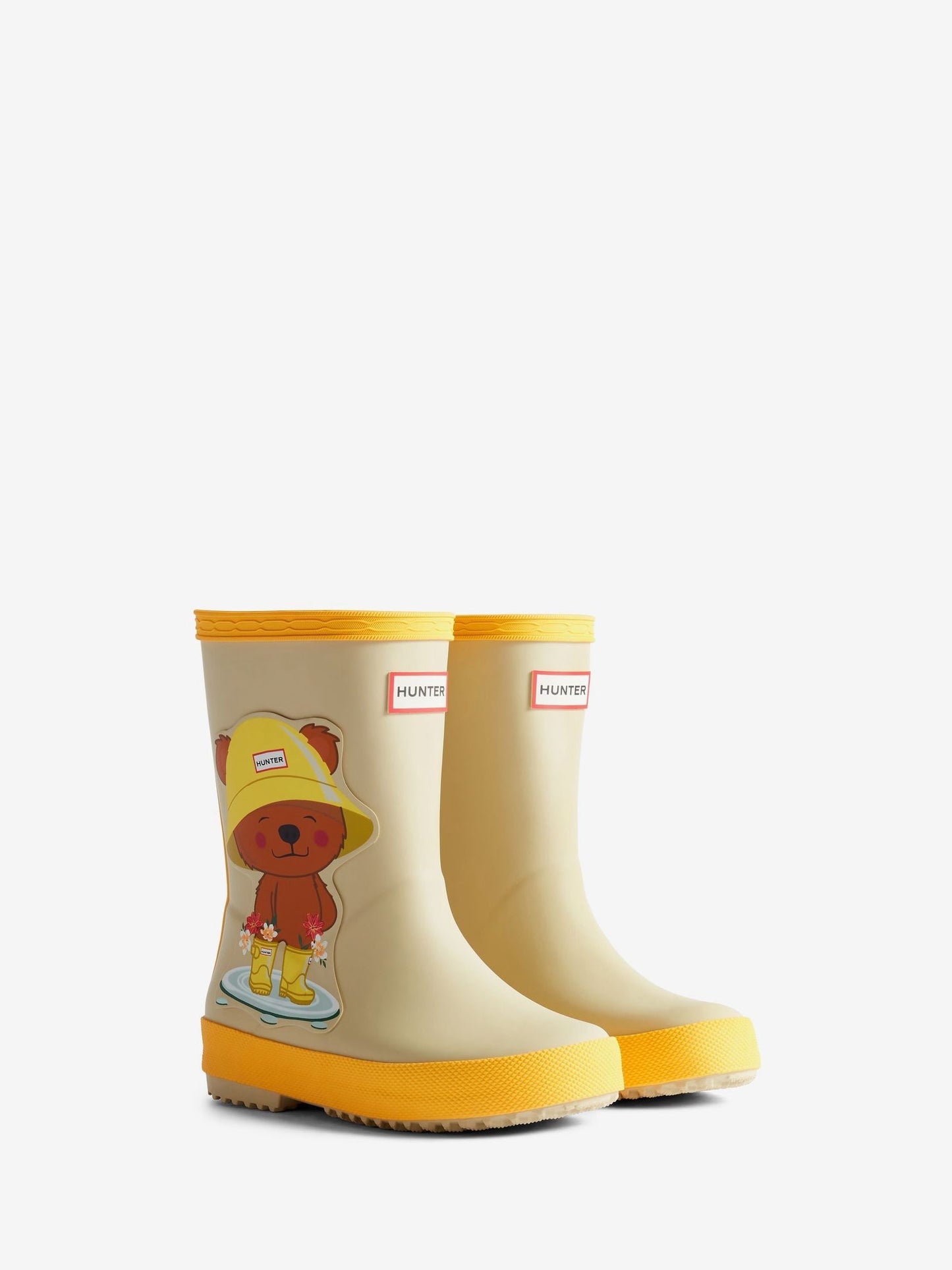 Hunter Yellow Kids First Bear Print Boots image 2