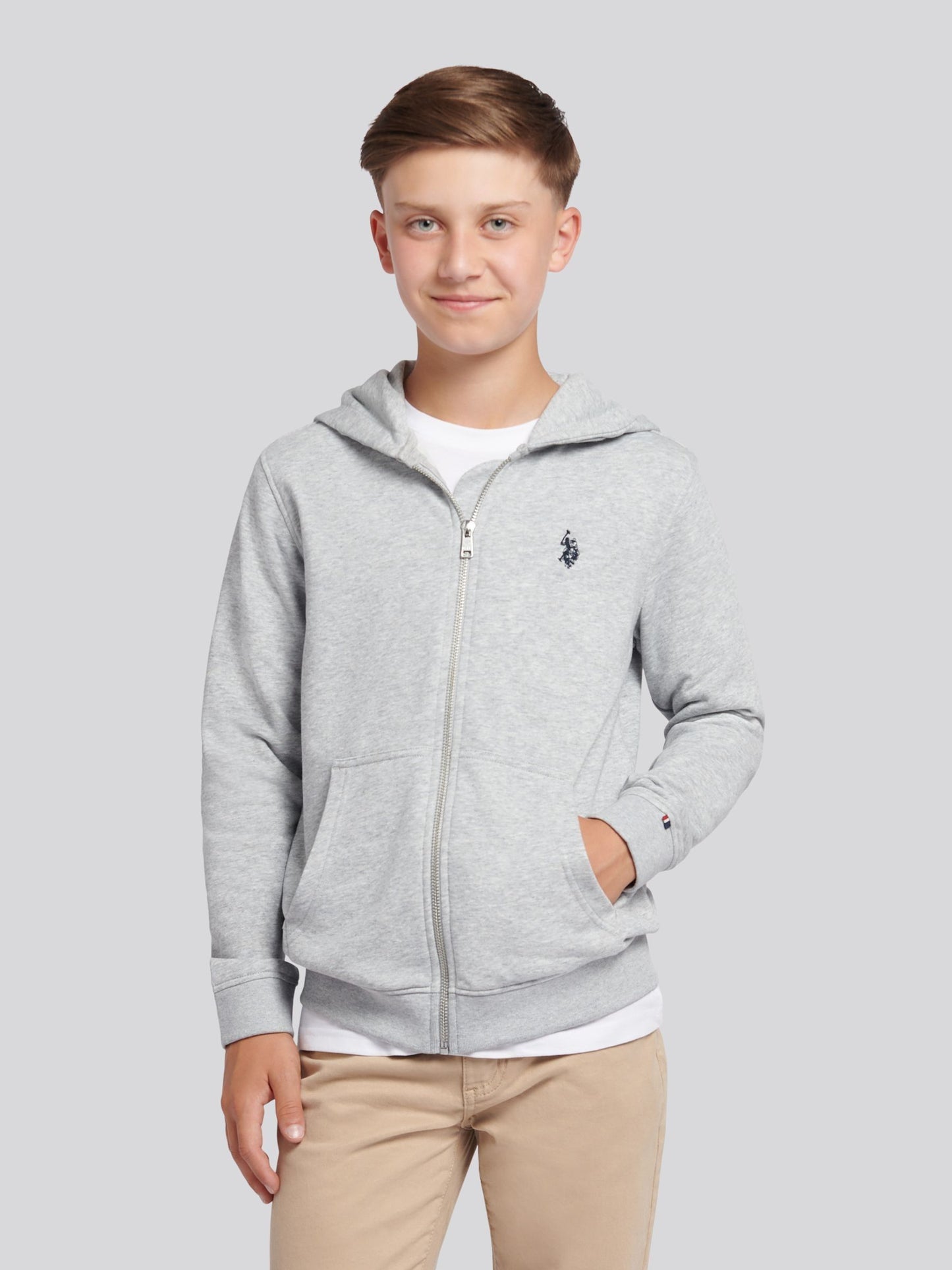 Dsiney Kidz - U.S. Polo Assn. Grey Double Horsemen Zip Hoodie image 1