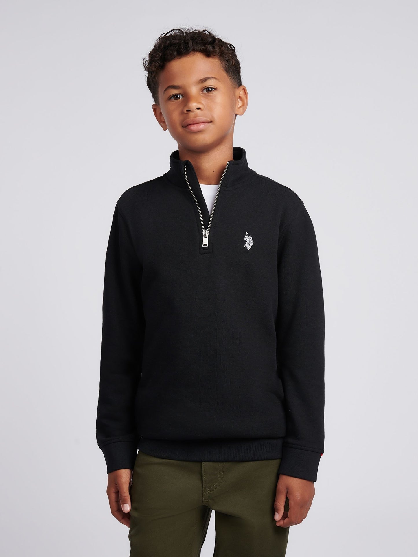 Dsiney Kidz - U.S. Polo Assn. Black Double Horsemen ¼ Zip Sweatshirt image 1
