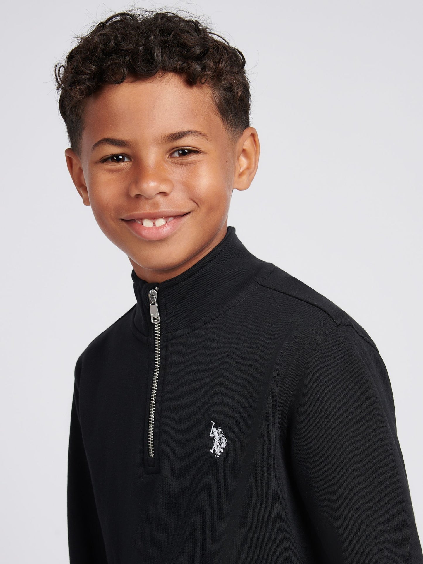 Dsiney Kidz - U.S. Polo Assn. Black Double Horsemen ¼ Zip Sweatshirt image 2