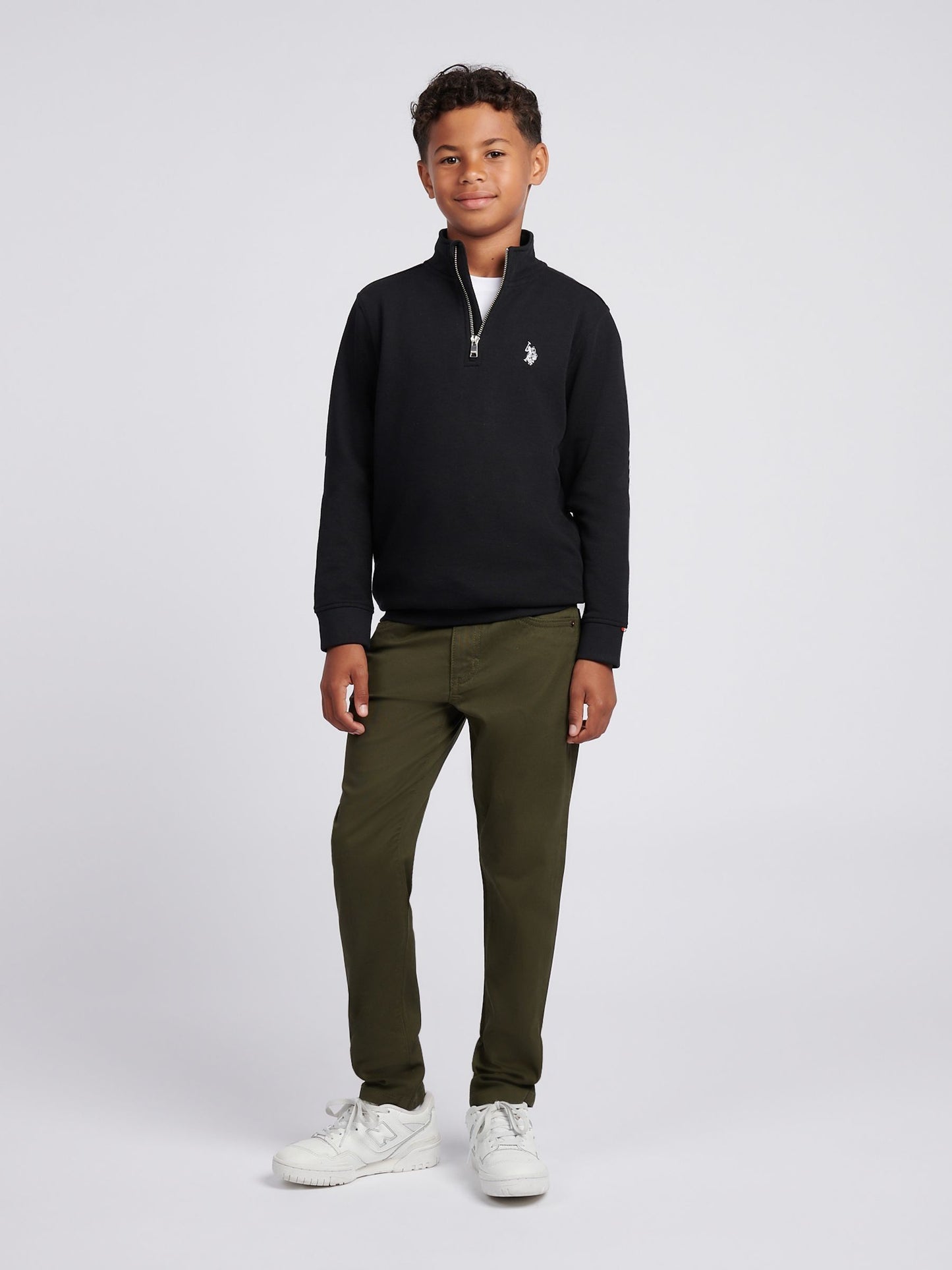 Dsiney Kidz - U.S. Polo Assn. Black Double Horsemen ¼ Zip Sweatshirt image 3