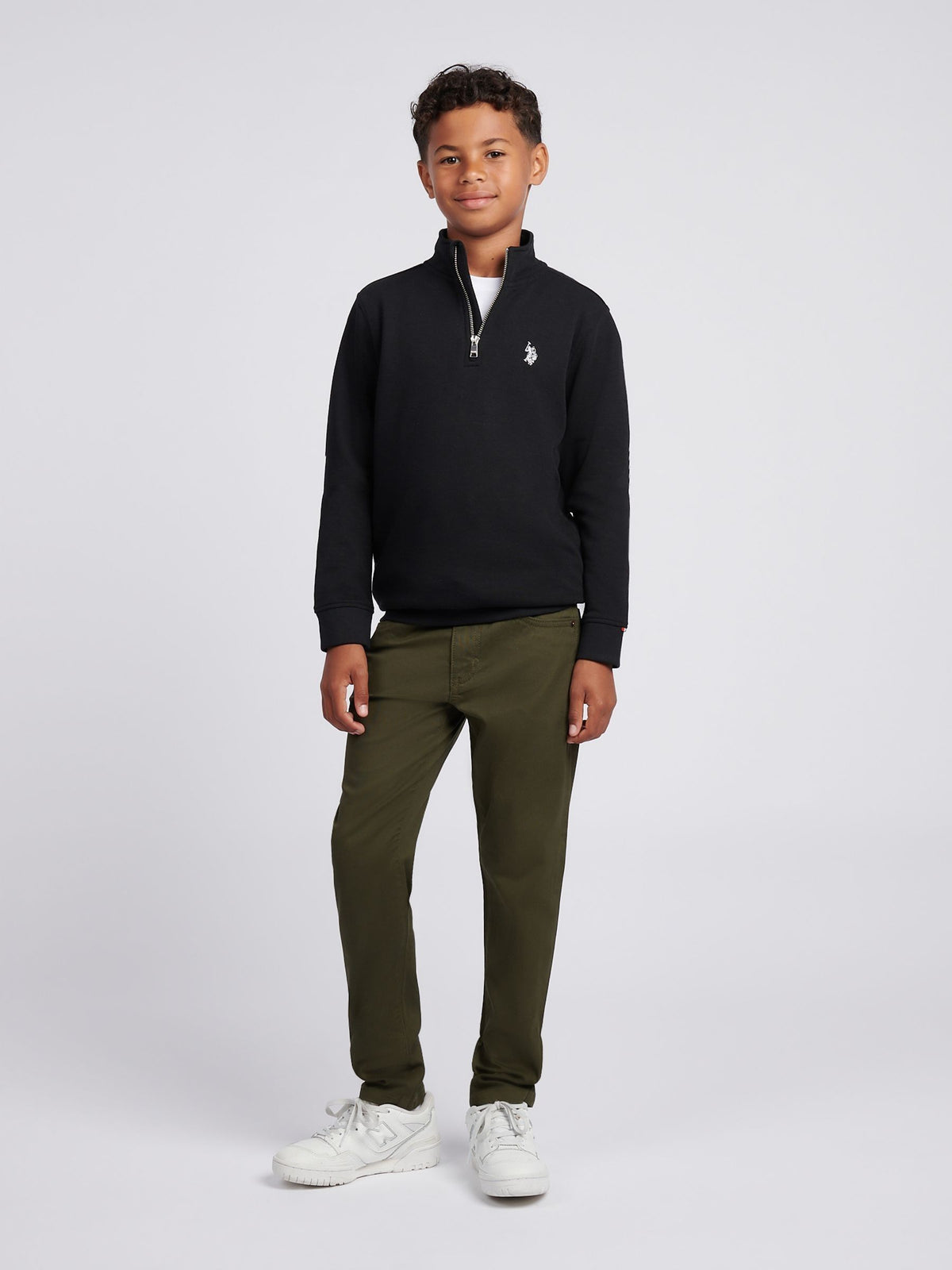 Dsiney Kidz - U.S. Polo Assn. Black Double Horsemen ¼ Zip Sweatshirt image 3