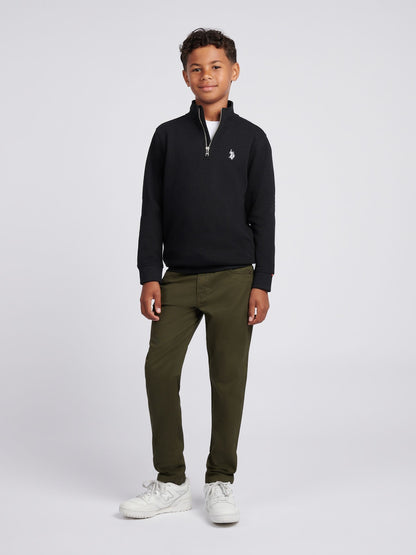 Dsiney Kidz - U.S. Polo Assn. Black Double Horsemen ¼ Zip Sweatshirt image 3