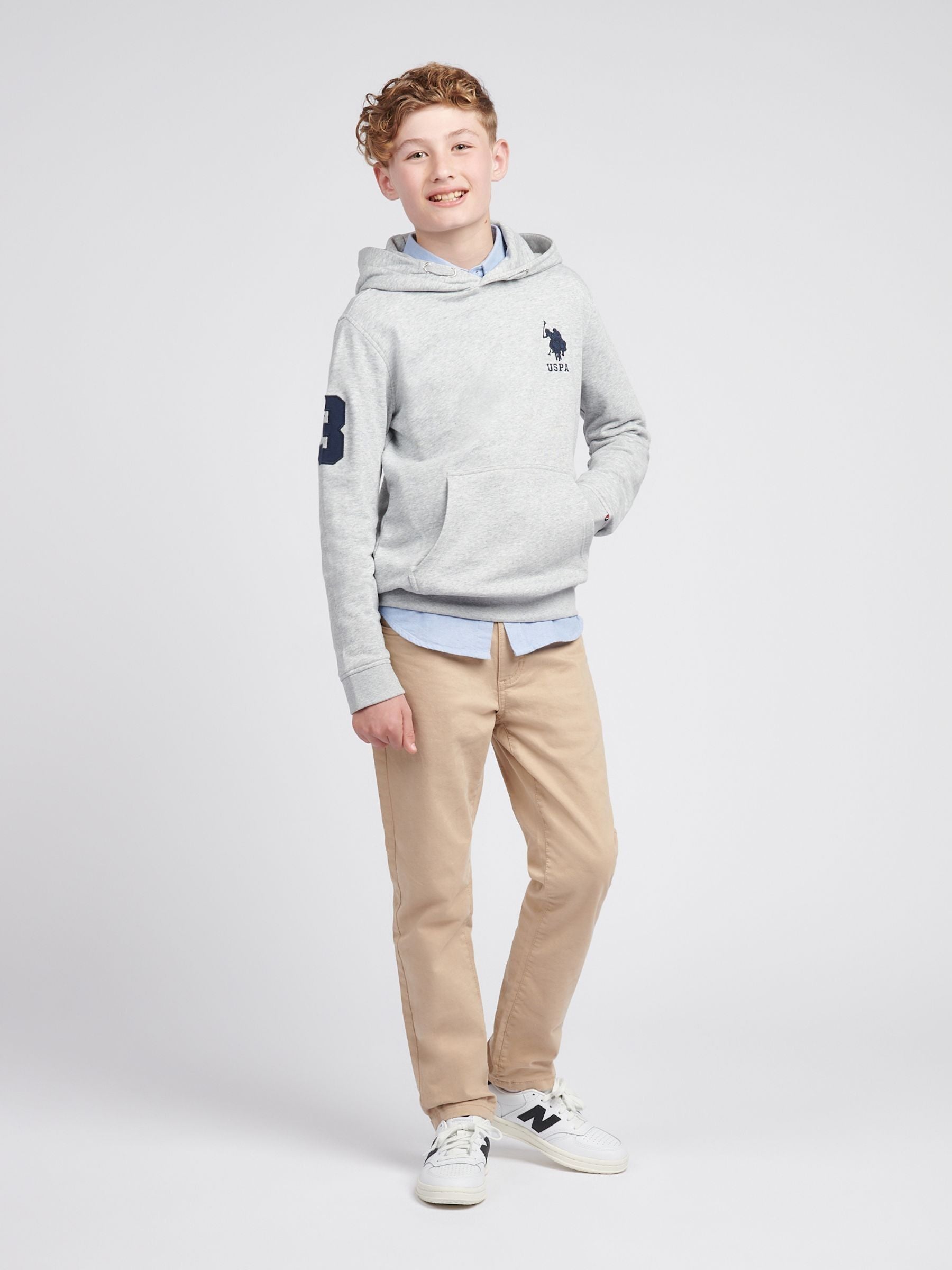 Dsiney Kidz - U.S. Polo Assn. Grey Boys Player 3 Hoodie image 3
