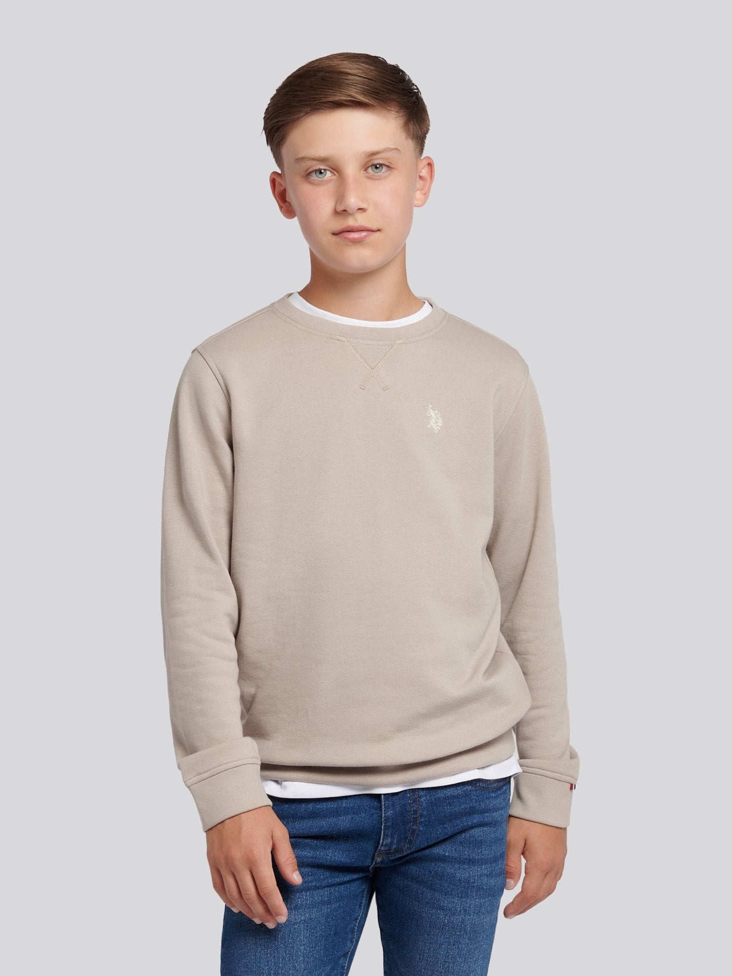 Dsiney Kidz - U.S. Polo Assn. Natural Double Horsemen Crew Sweatshirt image 1