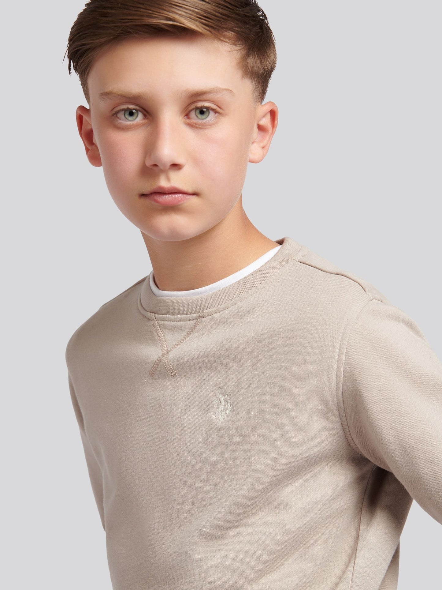 Dsiney Kidz - U.S. Polo Assn. Natural Double Horsemen Crew Sweatshirt image 2