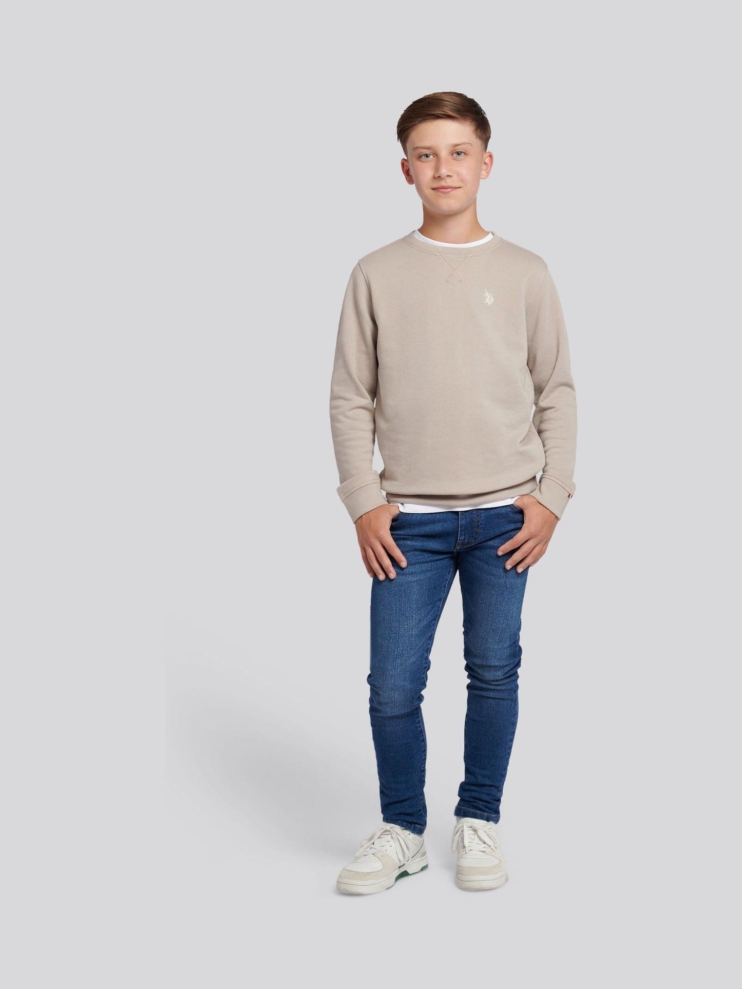 Dsiney Kidz - U.S. Polo Assn. Natural Double Horsemen Crew Sweatshirt image 3