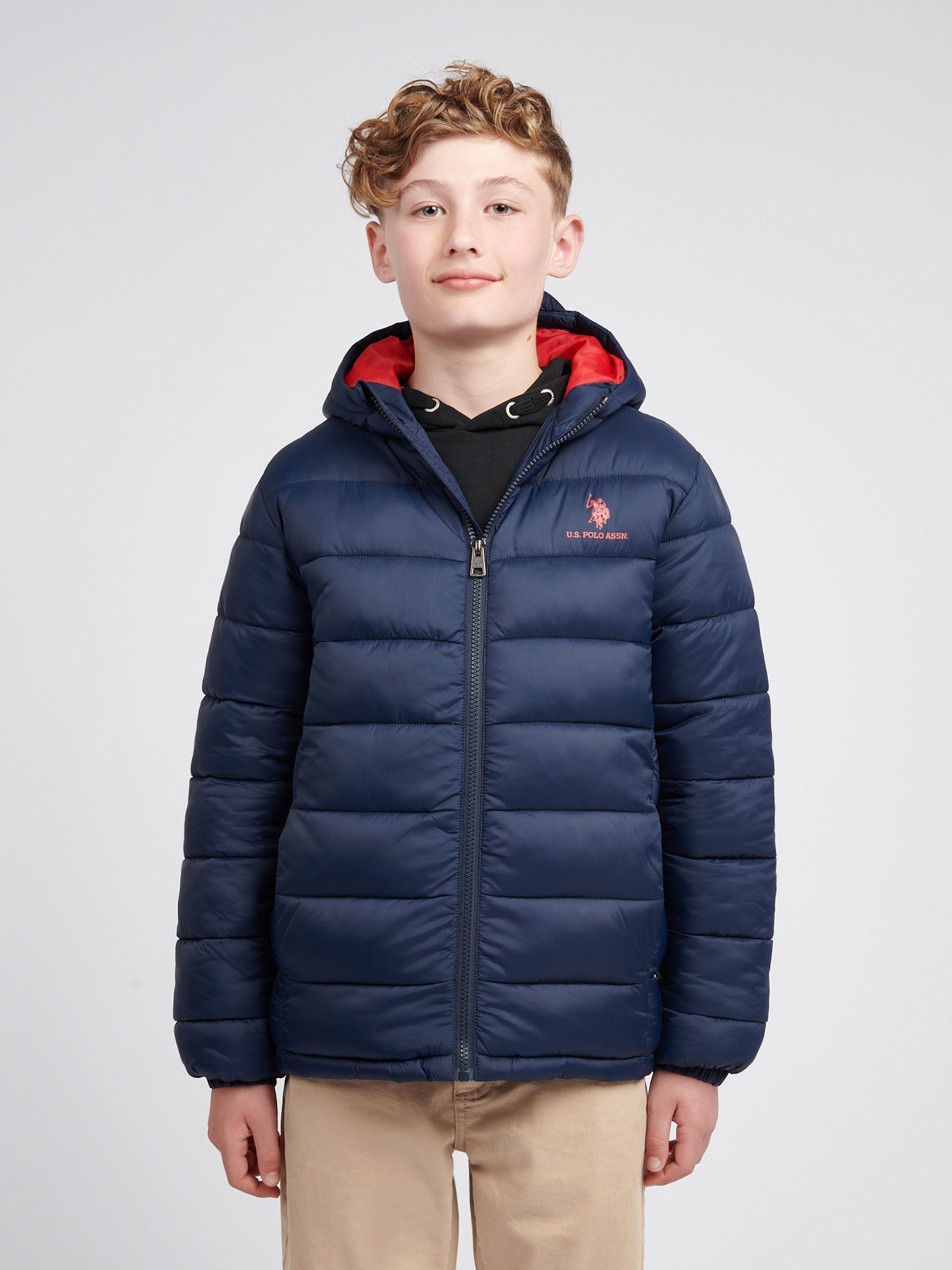 Dsiney Kidz - U.S. Polo Assn. Navy Blue Hooded Quilted Jacket image 1