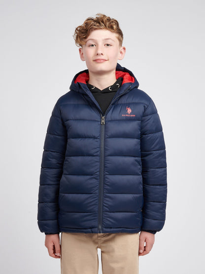 Dsiney Kidz - U.S. Polo Assn. Navy Blue Hooded Quilted Jacket image 1