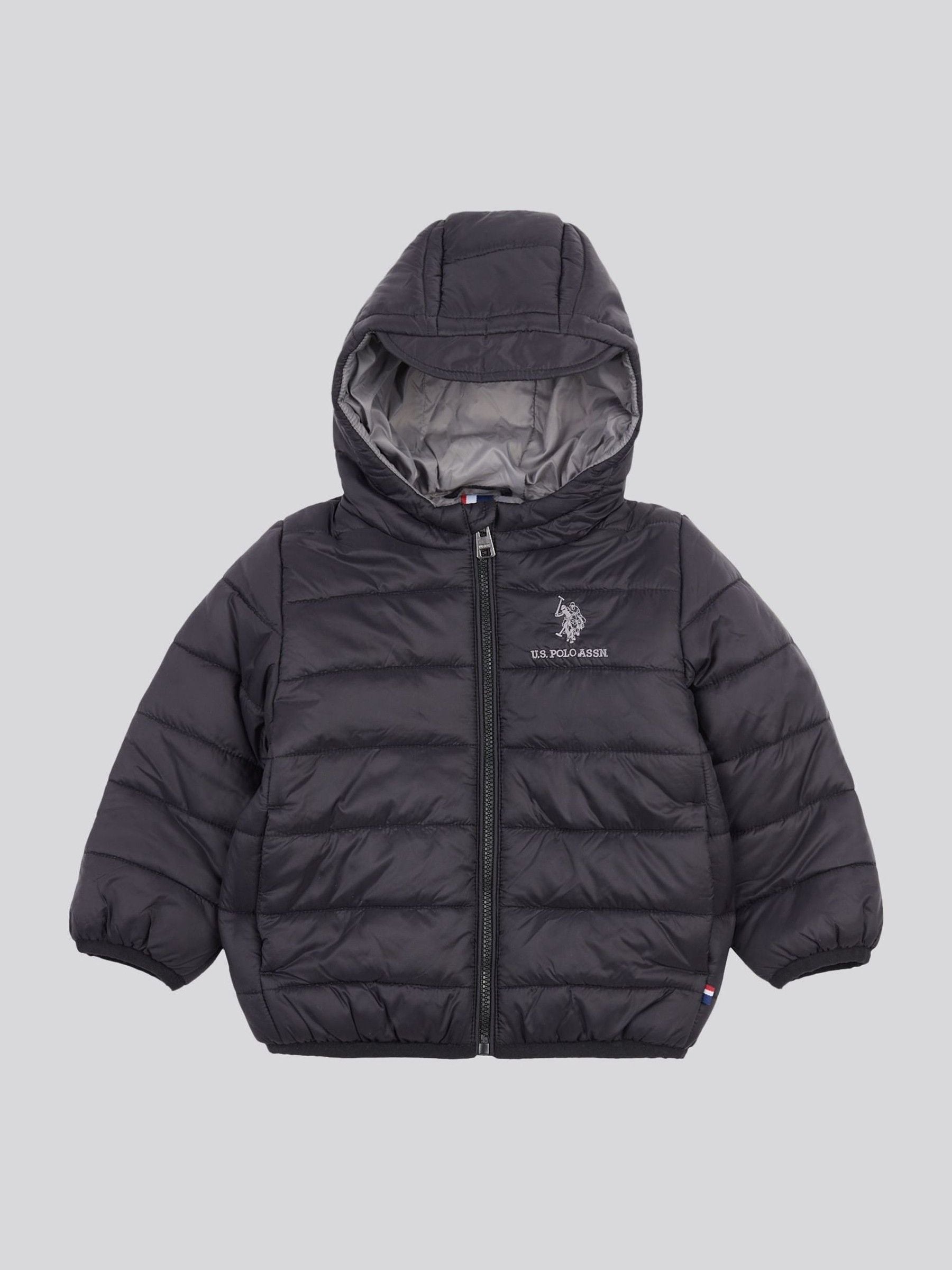 Dsiney Kidz - U.S. Polo Assn. Black Hooded Quilted Jacket with Peak image 1