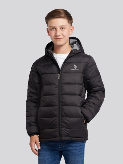 Dsiney Kidz - U.S. Polo Assn. Black Hooded Quilted Jacket image 1