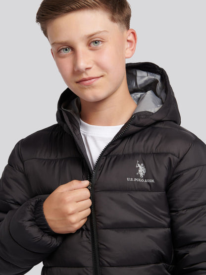 Dsiney Kidz - U.S. Polo Assn. Black Hooded Quilted Jacket image 5