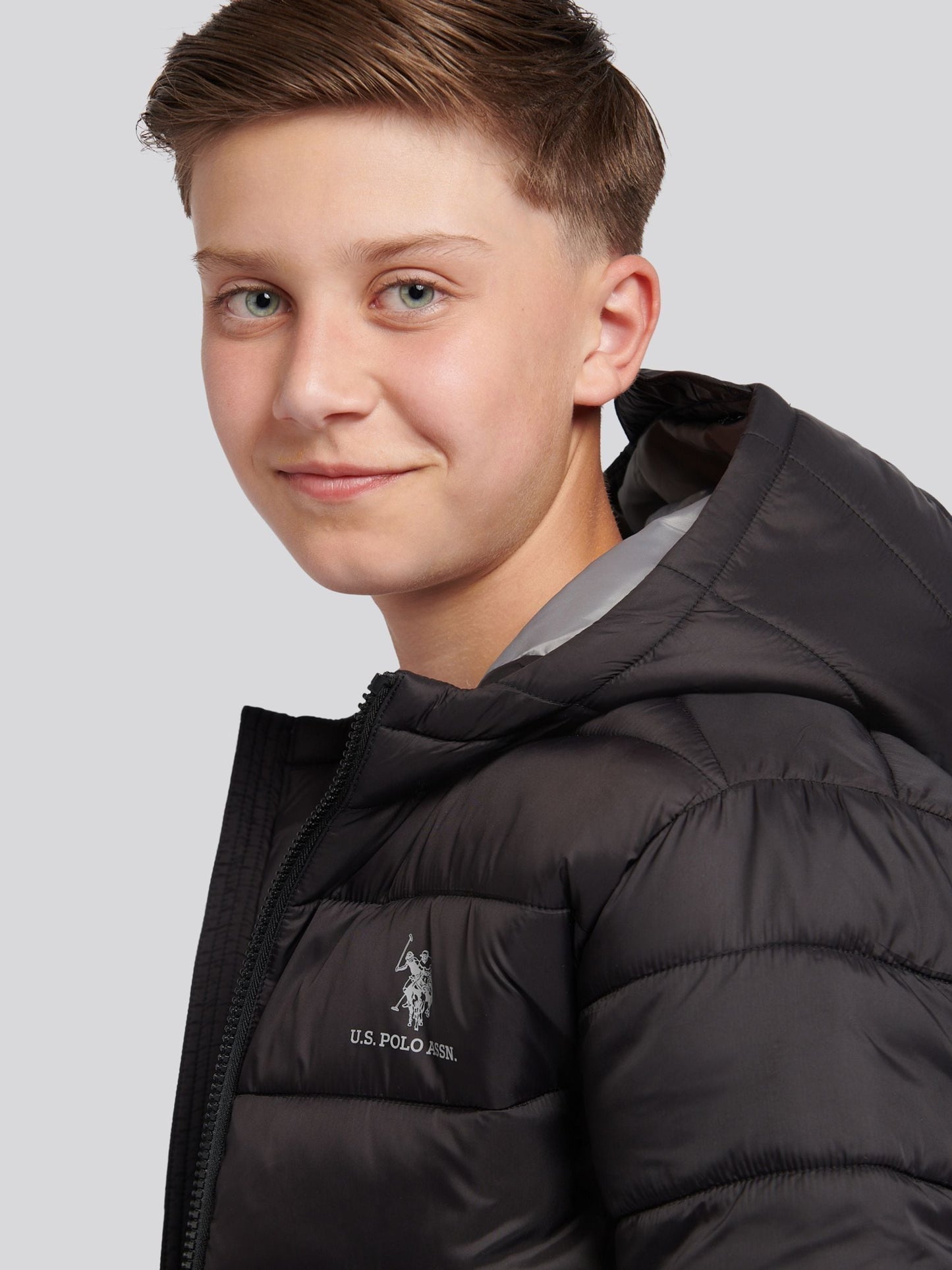 Dsiney Kidz - U.S. Polo Assn. Black Hooded Quilted Jacket image 6