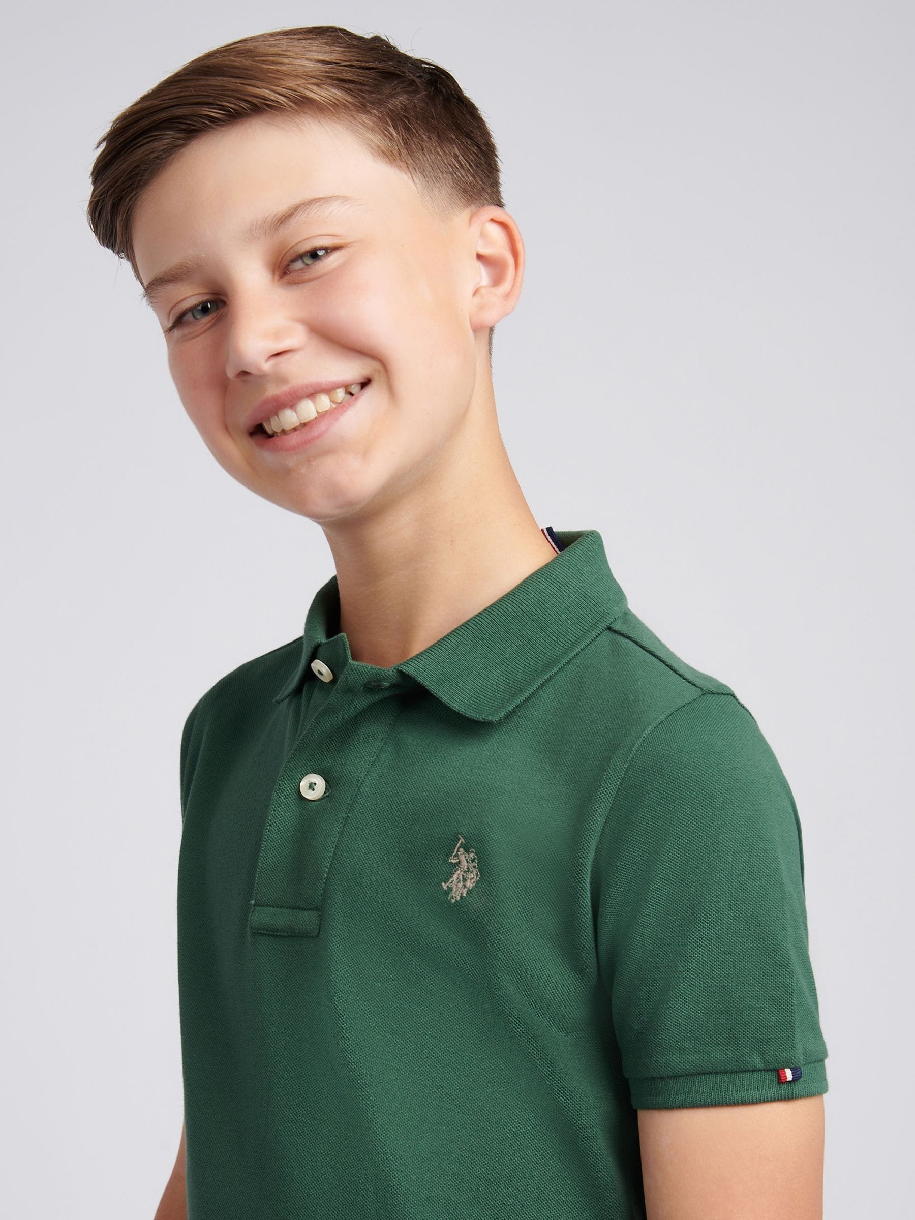 Dsiney Kidz - U.S. Polo Assn. Olive Green Double Horsemen Polo Shirt image 2