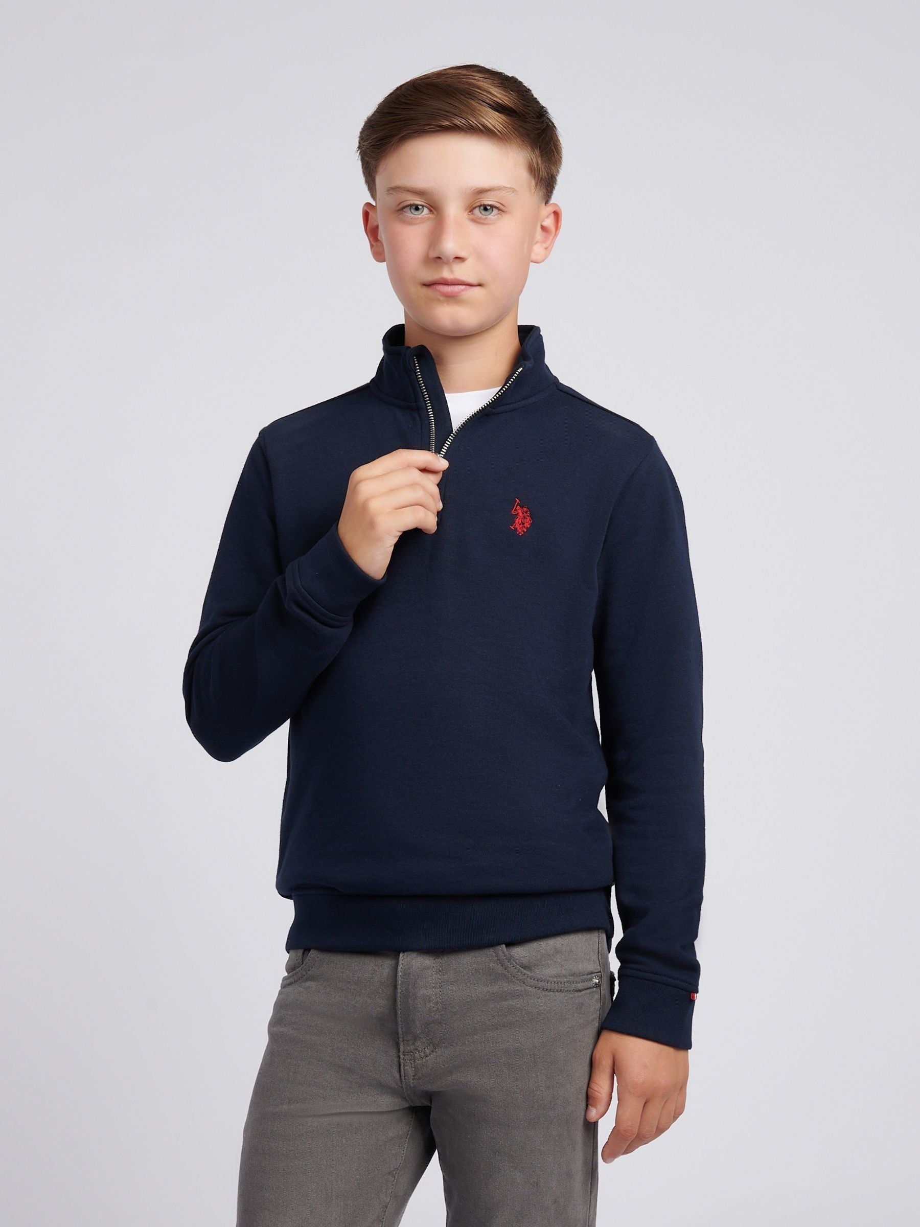 Dsiney Kidz - U.S. Polo Assn. Blue Double Horsemen ¼ Zip Sweatshirt image 1