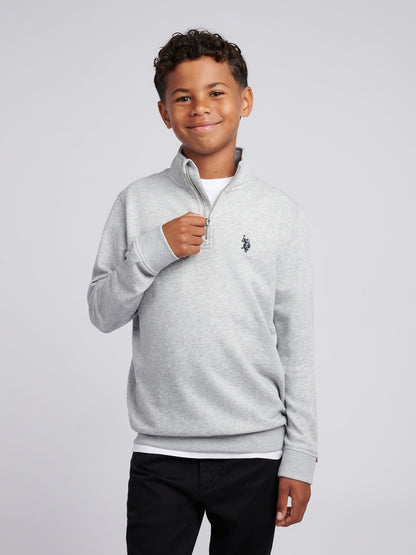 Dsiney Kidz - U.S. Polo Assn. Grey Double Horsemen ¼ Zip Sweatshirt image 1