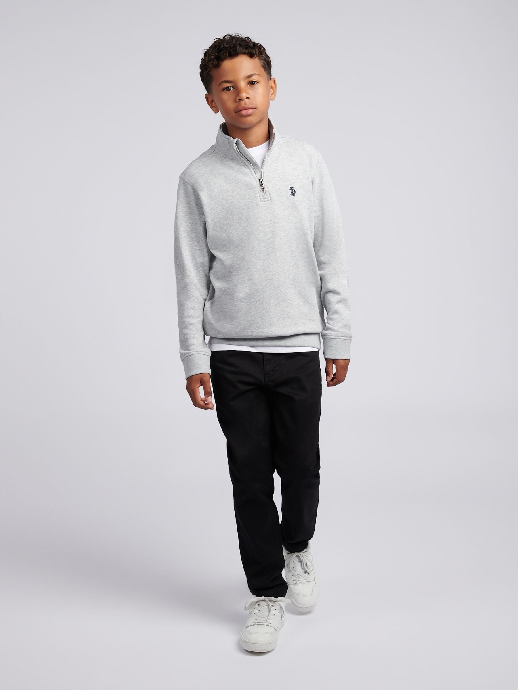 Dsiney Kidz - U.S. Polo Assn. Grey Double Horsemen ¼ Zip Sweatshirt image 3