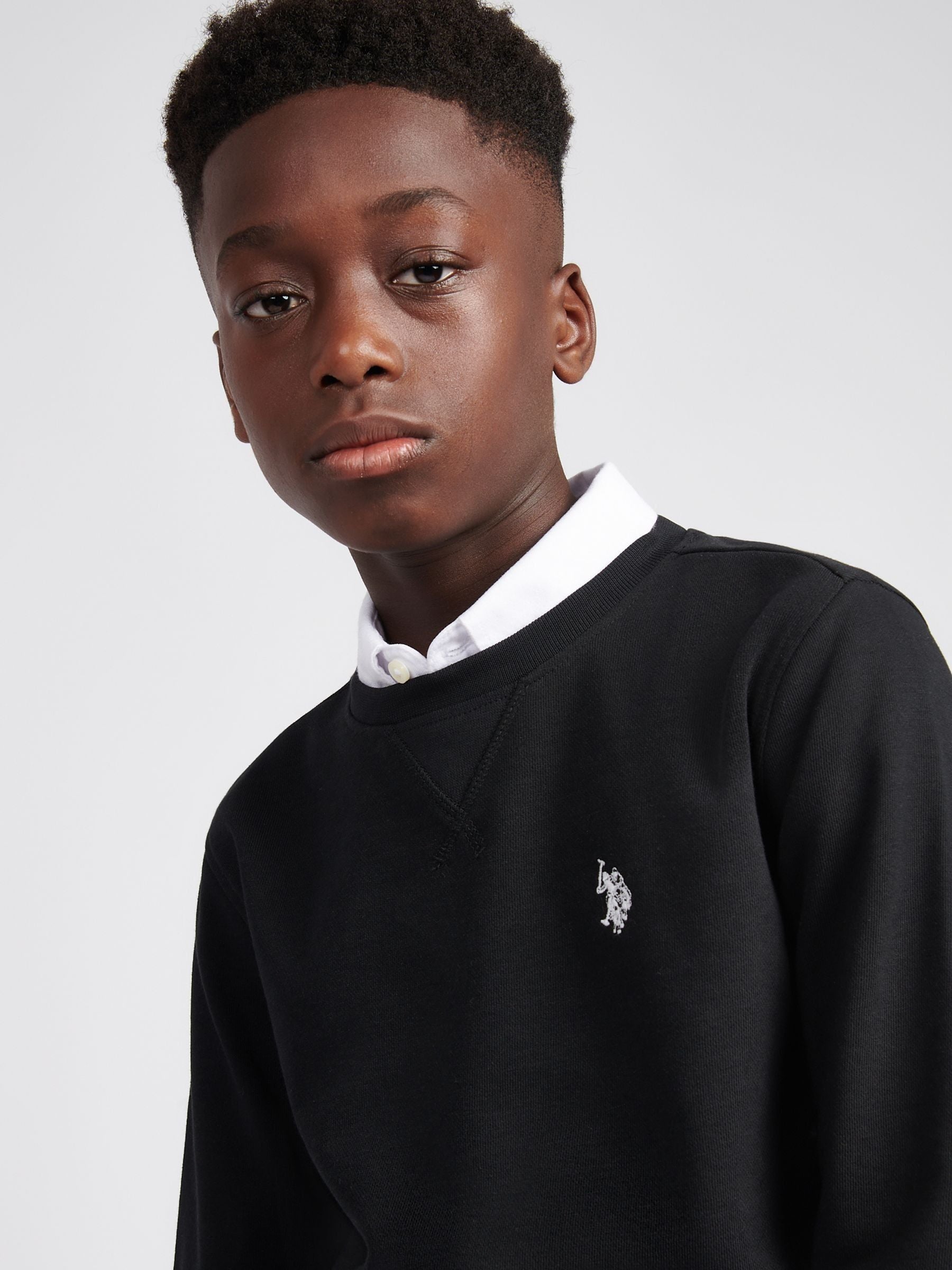 Dsiney Kidz - U.S. Polo Assn. Black Double Horsemen Crew Sweatshirt image 2