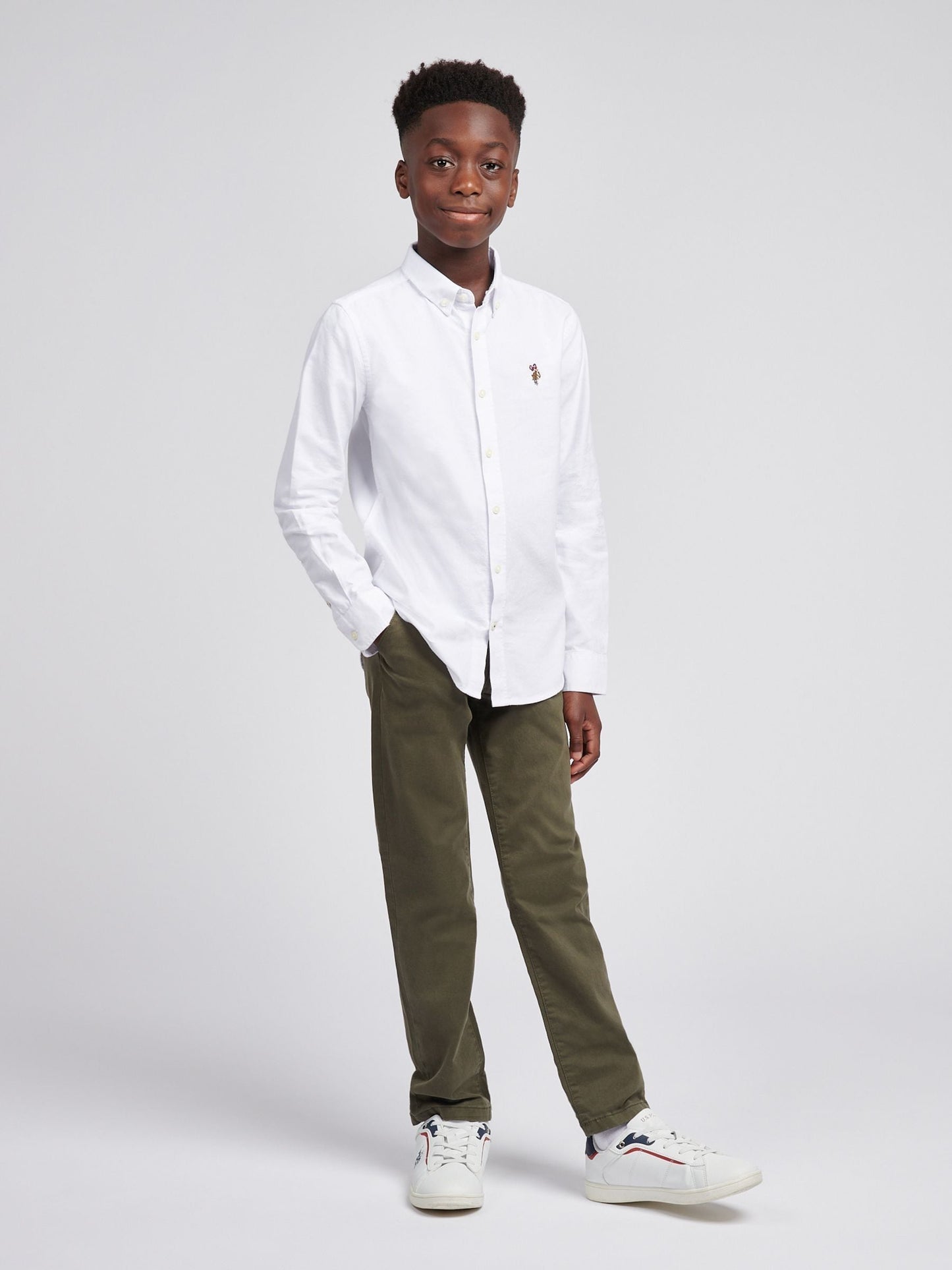Dsiney Kidz - U.S. Polo Assn White Boys Oxford Shirt image 3