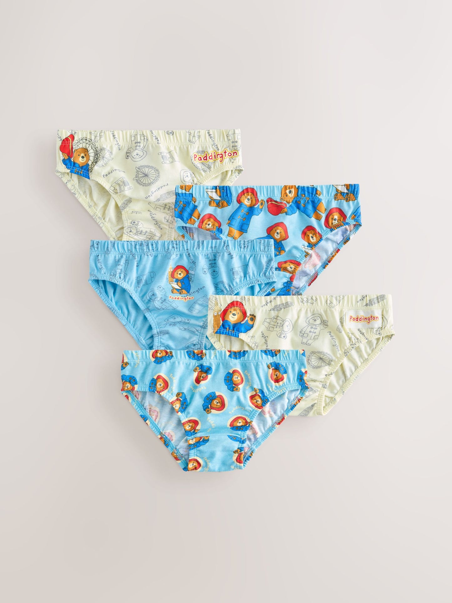 Dsiney Kidz - Blue on White Paddington Bear Briefs 5 Pack (1.5-8yrs) image 1
