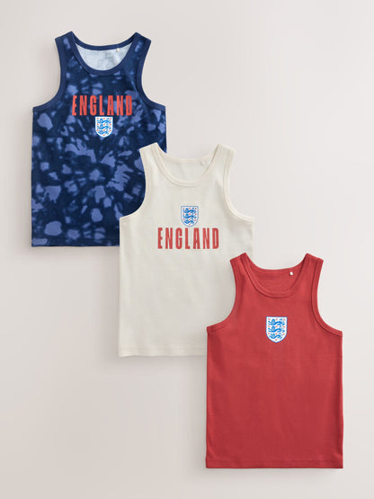 Dsiney Kidz - Red/White/Navy England FA Vests 3 Pack (2-14yrs) image 1