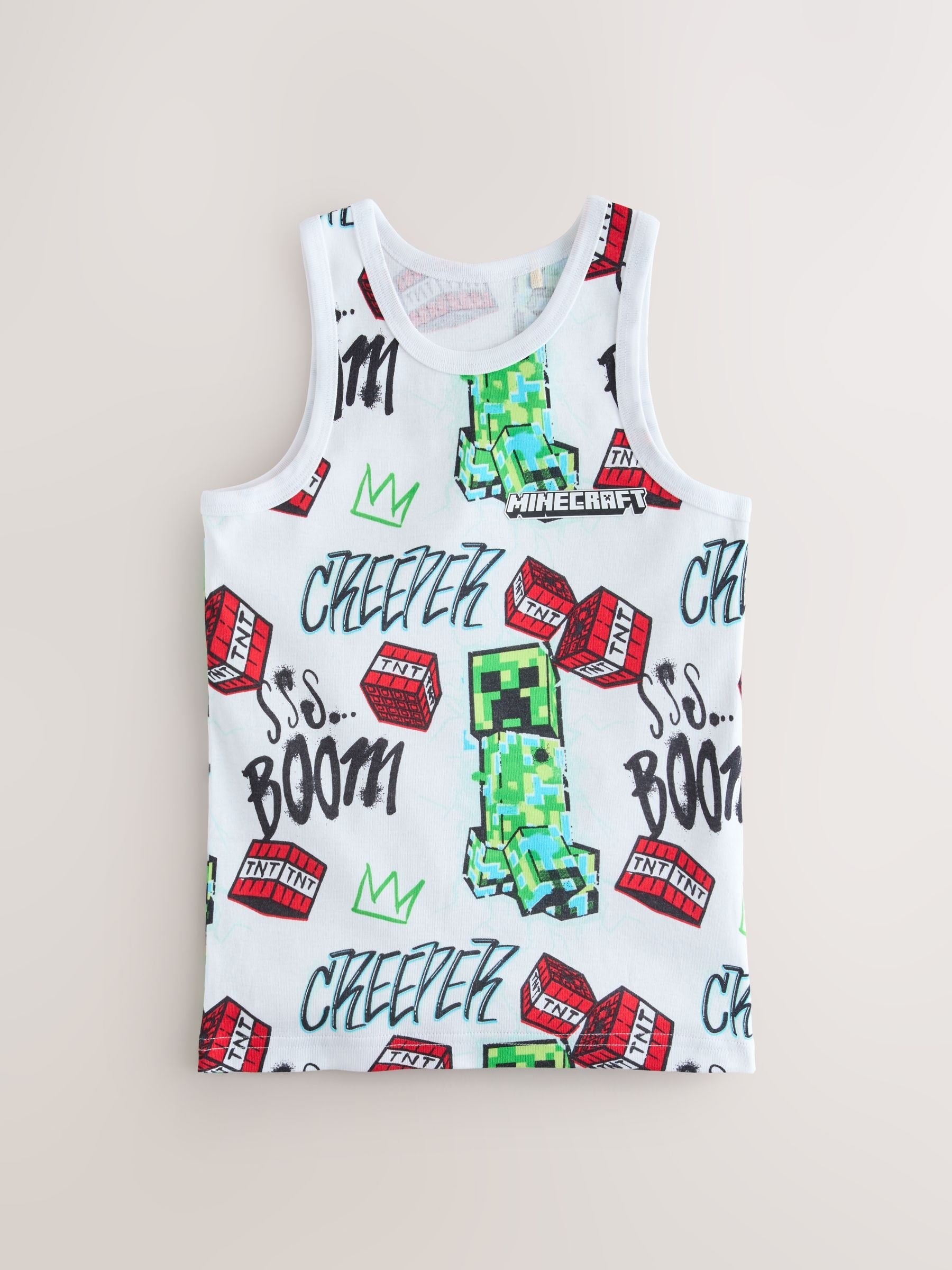 Dsiney Kidz - Black/Green Minecraft Vests 3 Pack (3-14yrs) image 2