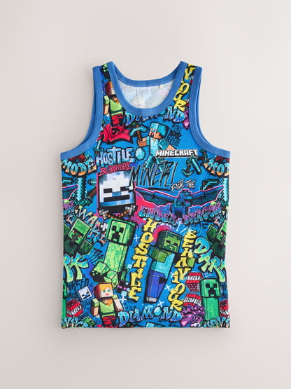 Dsiney Kidz - Black/Green Minecraft Vests 3 Pack (3-14yrs) image 4