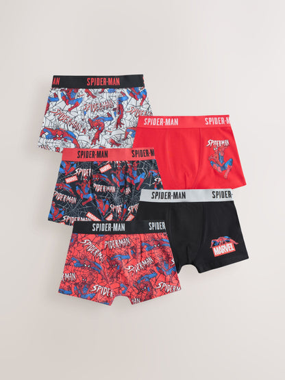 Dsiney Kidz - Red/Black Spiderman Trunks 5 Pack (2-14yrs) image 1