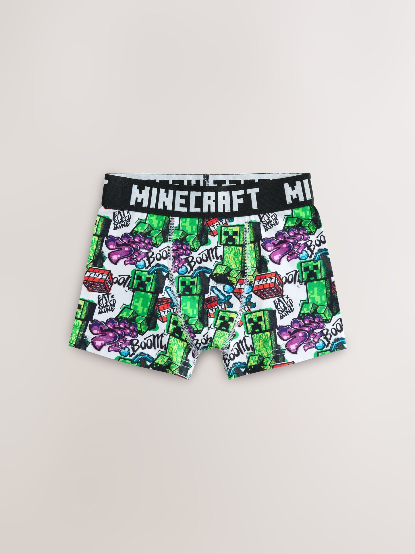 Dsiney Kidz - Green/Black Minecraft Trunks 7 Pack (3-14yrs) image 2