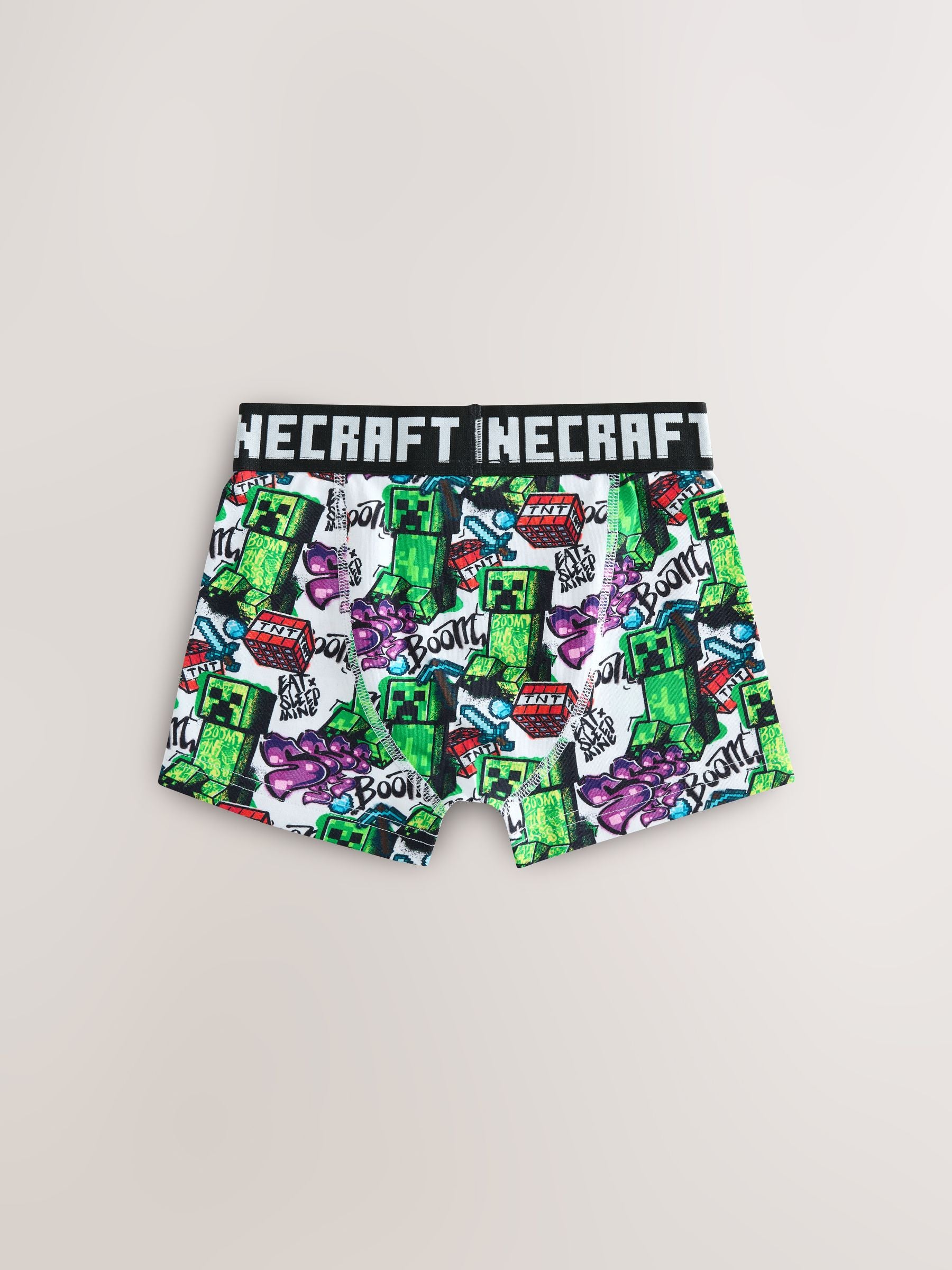 Dsiney Kidz - Green/Black Minecraft Trunks 7 Pack (3-14yrs) image 3