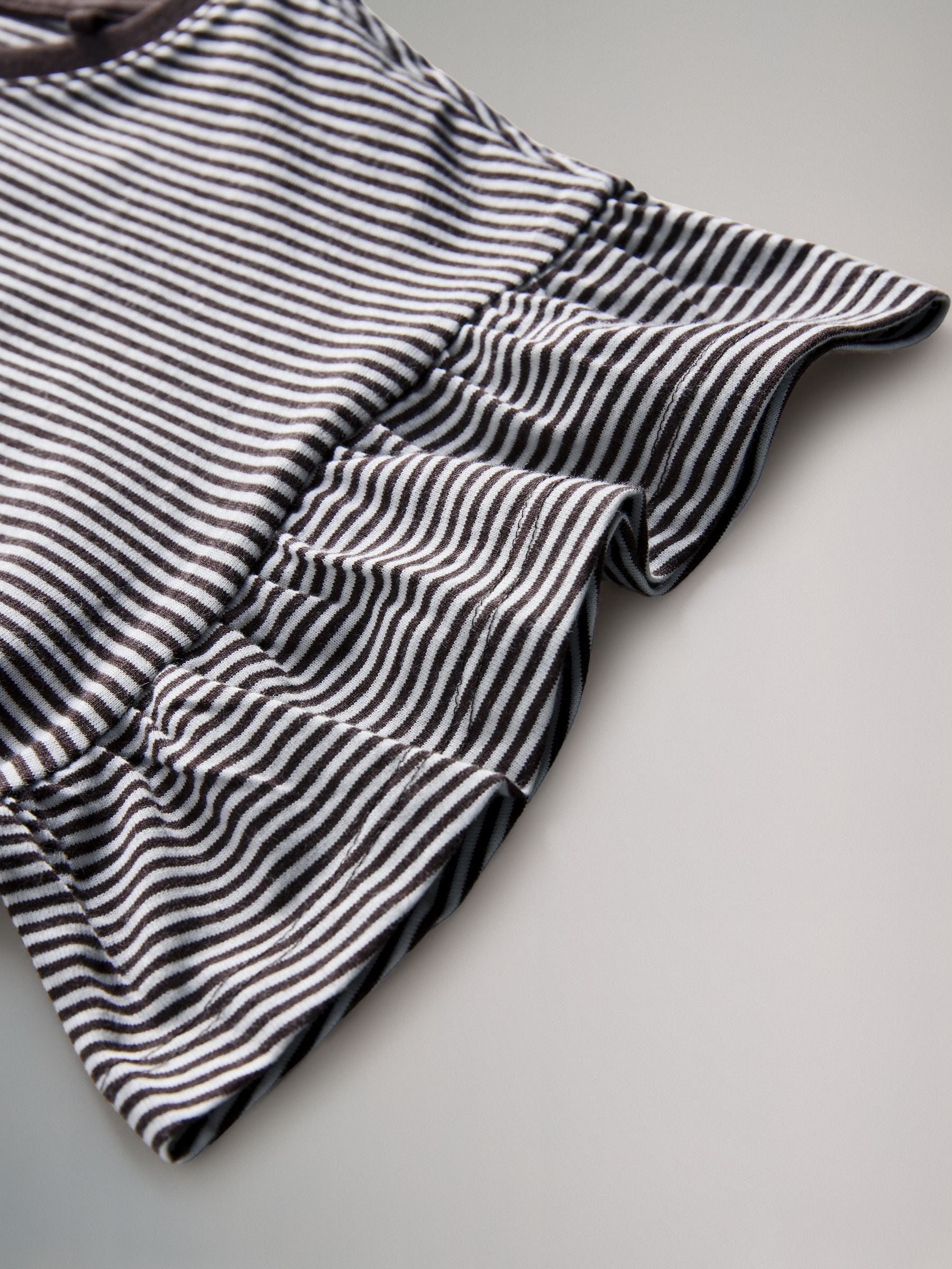 The Set Short Frill Sleeve Drop Waist Jersey Dresses 3 Pack Black/Brown Stripe/Red image 6