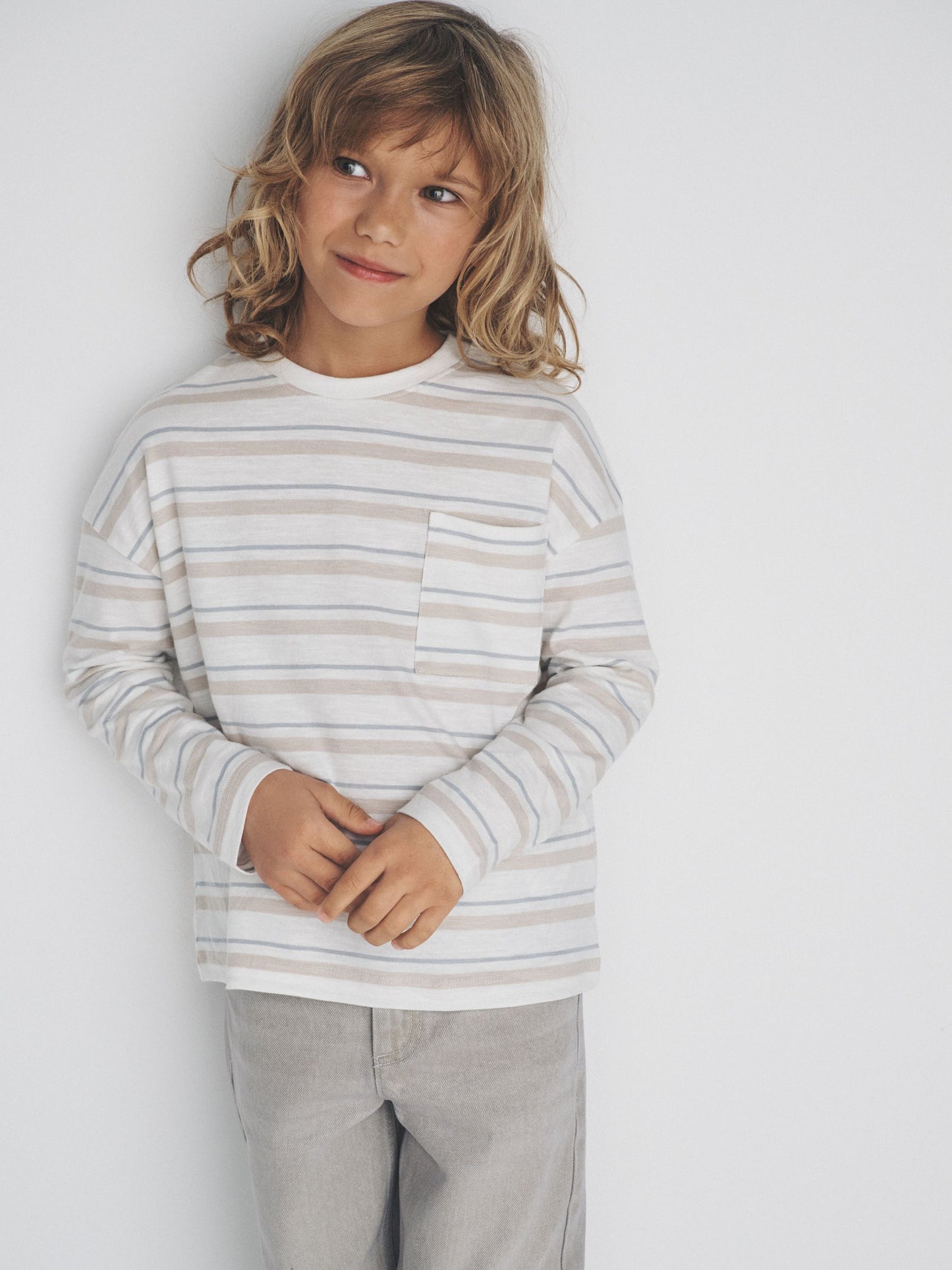 Dsiney Kidz - The Set 4 Pack Long Sleeve Cotton Slub T-Shirts Brown/Cream/Green/Yellow image 2
