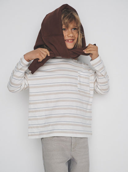 Dsiney Kidz - The Set 4 Pack Long Sleeve Cotton Slub T-Shirts Brown/Cream/Green/Yellow image 4