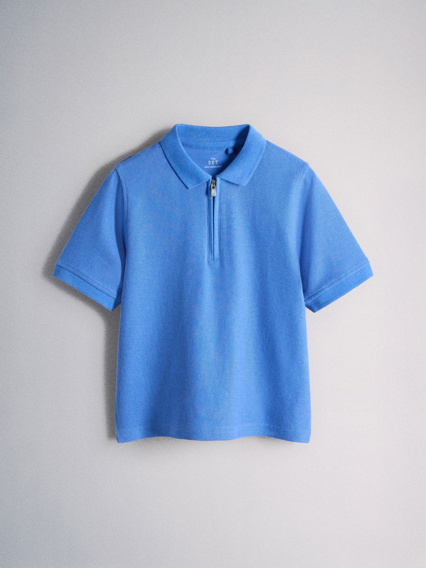 Dsiney Kidz - The Set 4 Pack Textured Jersey Zip Neck Short Sleeve Polos Blue/Ecru/Brown image 2