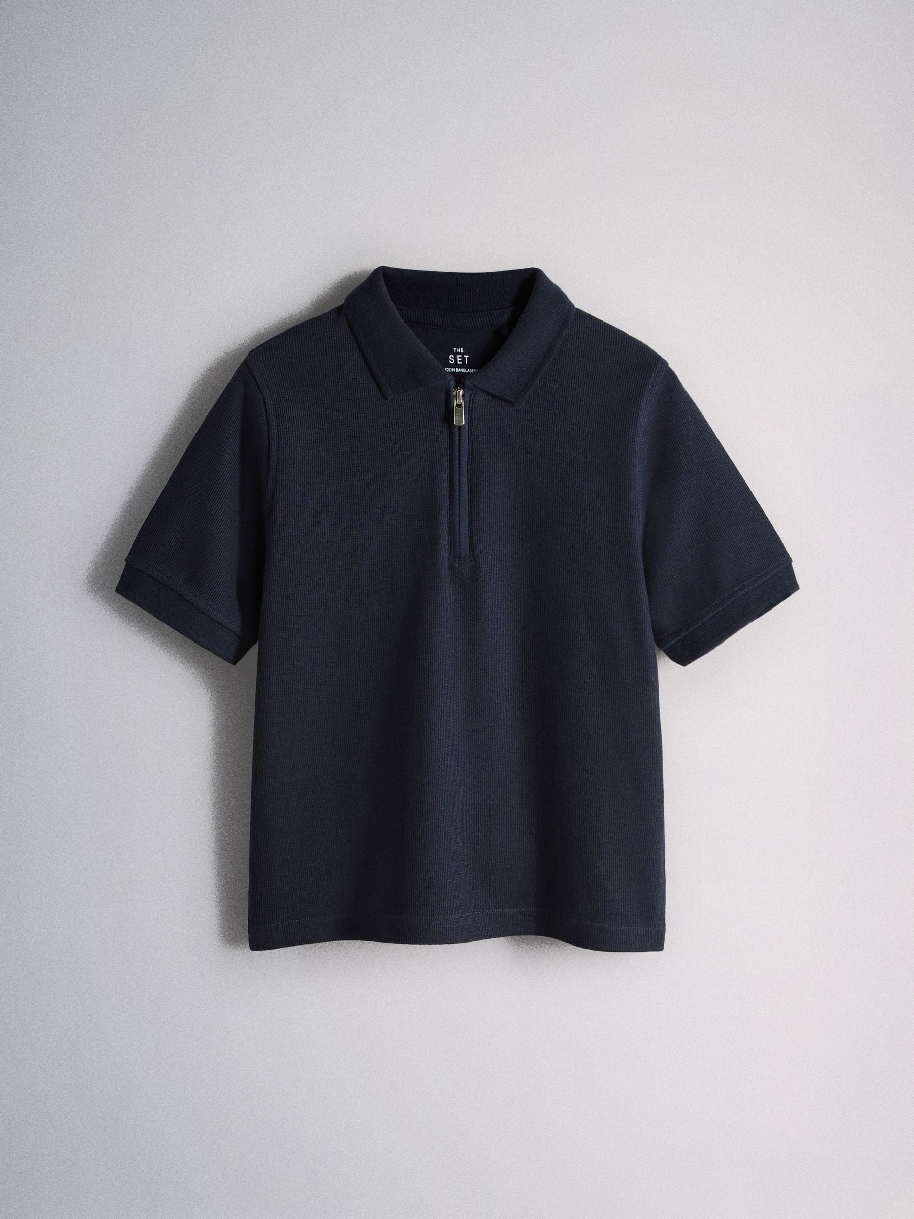 Dsiney Kidz - The Set 4 Pack Textured Jersey Zip Neck Short Sleeve Polos Blue/Ecru/Brown image 3
