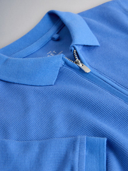 Dsiney Kidz - The Set 4 Pack Textured Jersey Zip Neck Short Sleeve Polos Blue/Ecru/Brown image 7