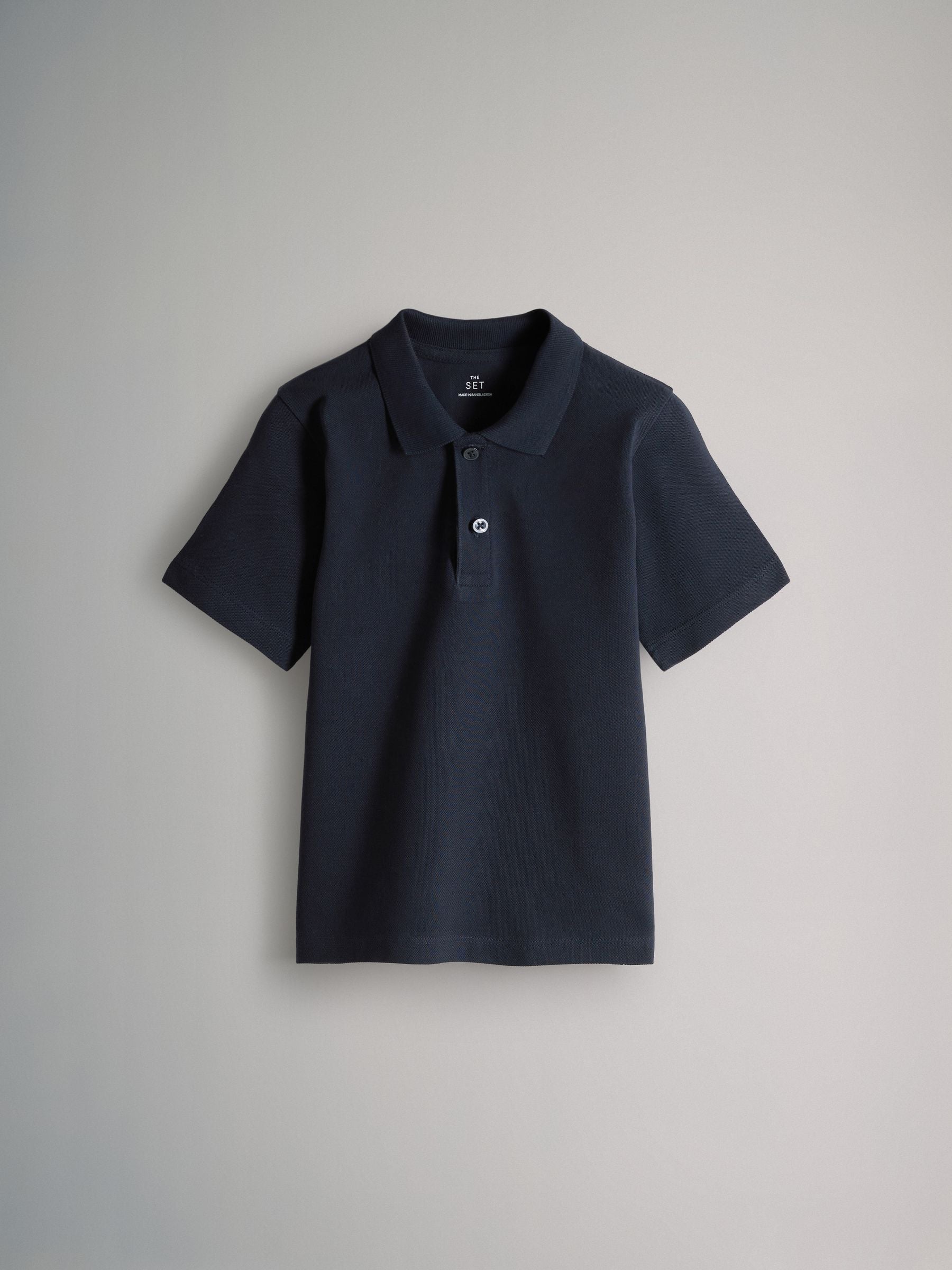 Dsiney Kidz - The Set 5 Pack Cotton Pique Polo Shirts Navy/Stripe/Light Blue/White image 10