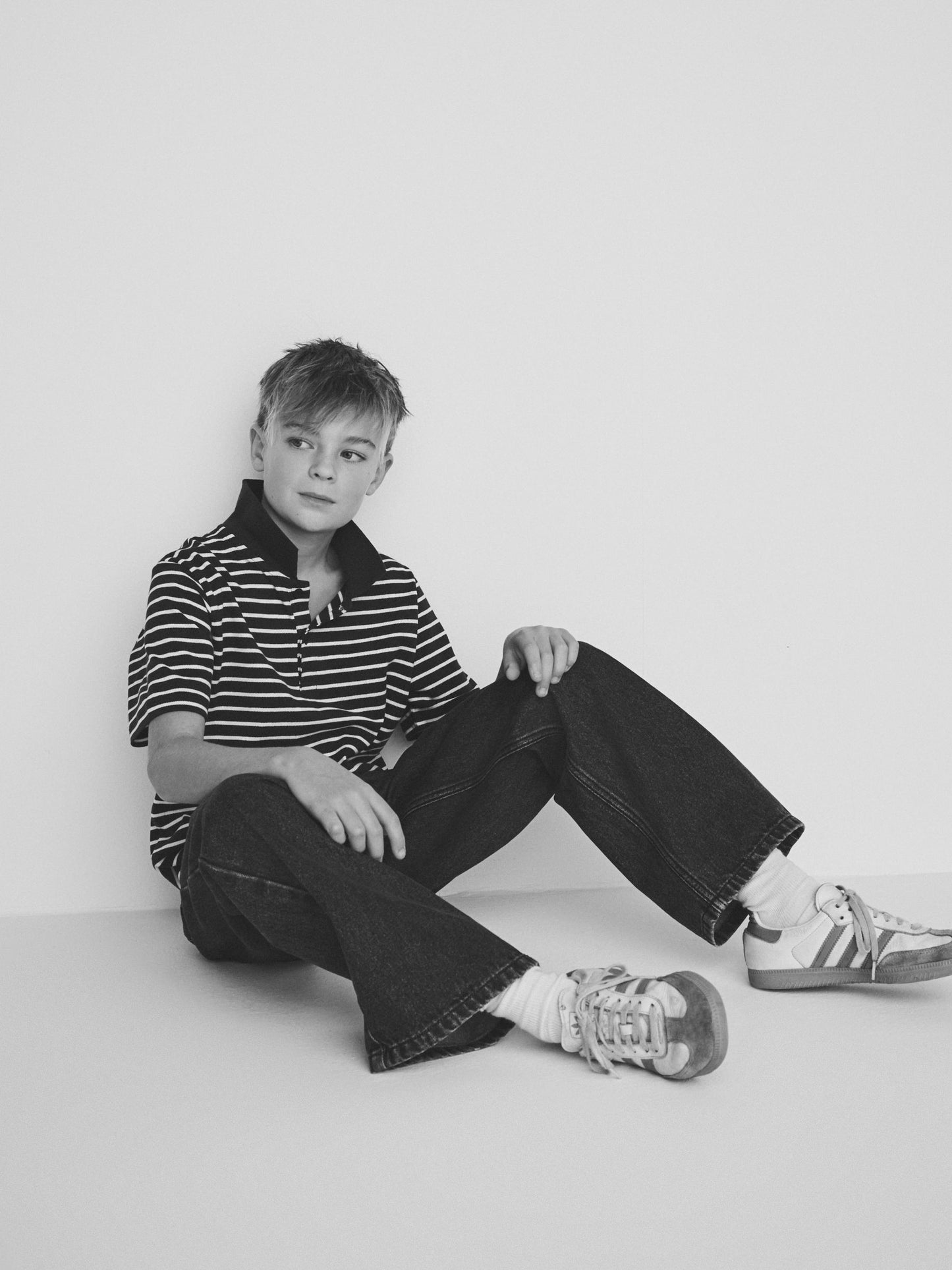 Dsiney Kidz - The Set 5 Pack Cotton Pique Polo Shirts Navy/Stripe/Light Blue/White image 5