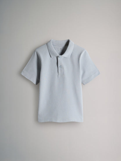 Dsiney Kidz - The Set 5 Pack Cotton Pique Polo Shirts Navy/Stripe/Light Blue/White image 8