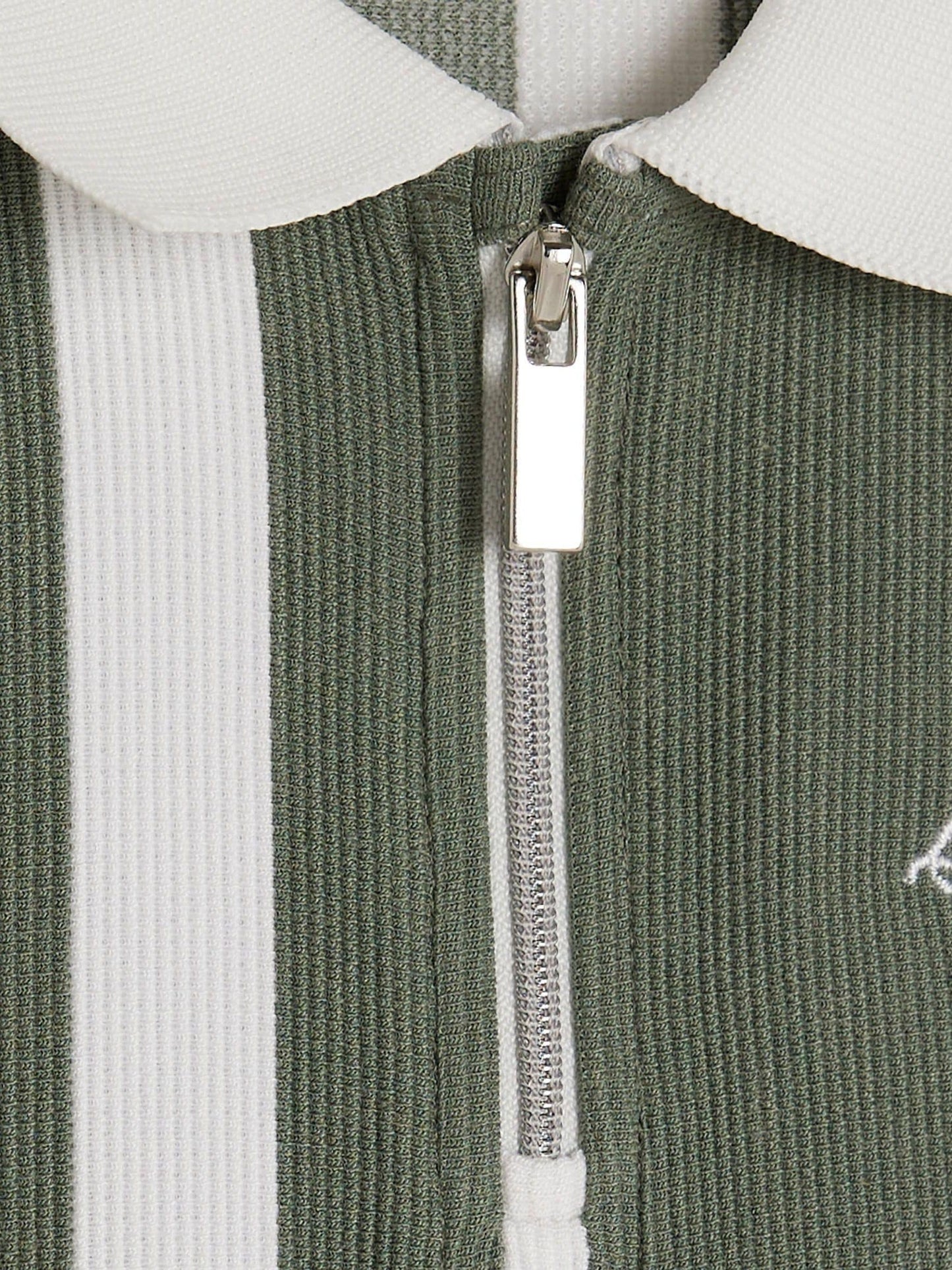 River Island Green Boys Stripe Polo Joggers Set image 3
