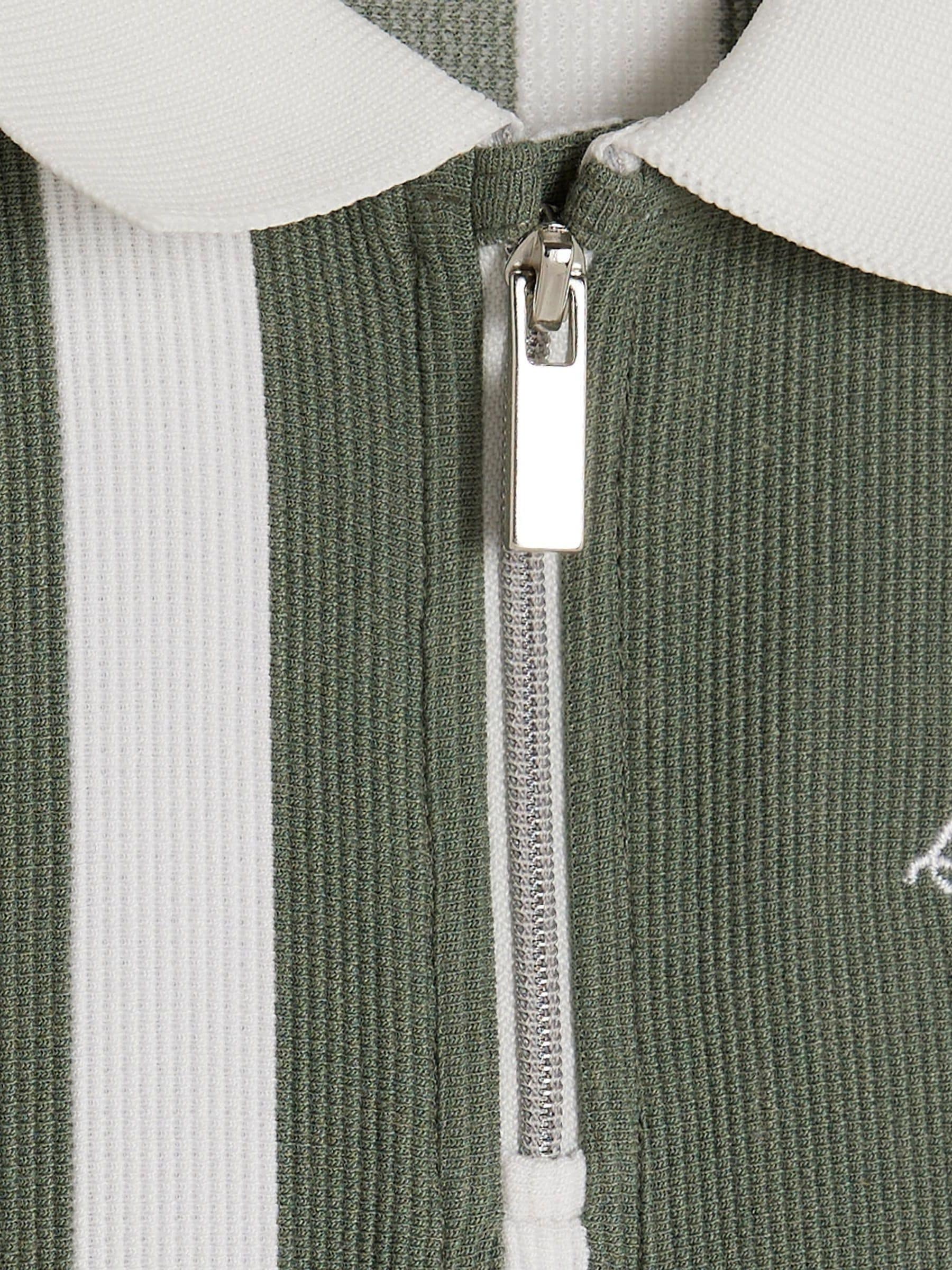 River Island Green Boys Stripe Polo Joggers Set image 3