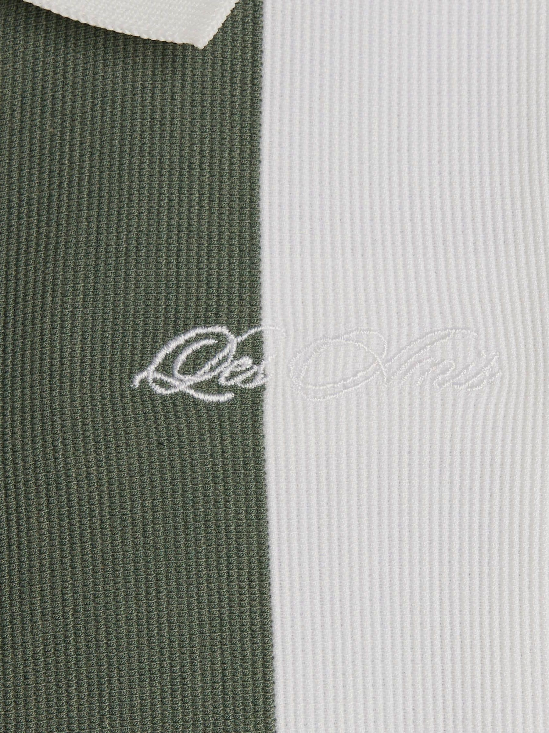 River Island Green Boys Stripe Polo Joggers Set image 4