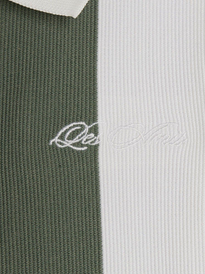 River Island Green Boys Stripe Polo Joggers Set image 4