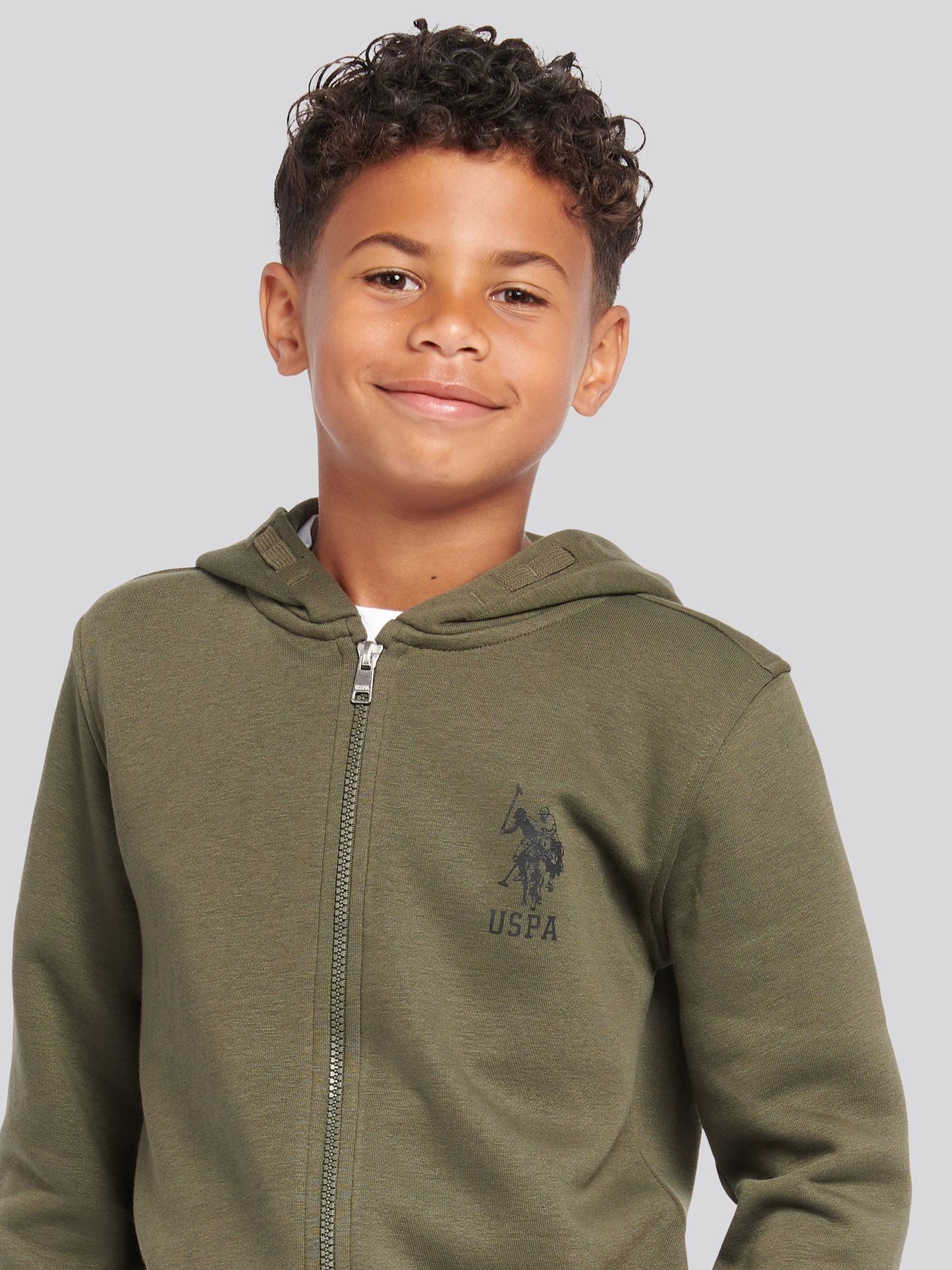 Dsiney Kidz - U.S. Polo Assn. Green Boys Player 3 Zip Hoodie and Joggers Set image 5