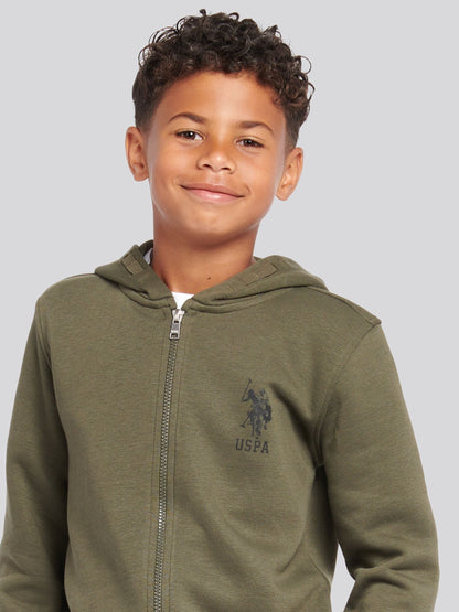 Dsiney Kidz - U.S. Polo Assn. Green Boys Player 3 Zip Hoodie and Joggers Set image 5