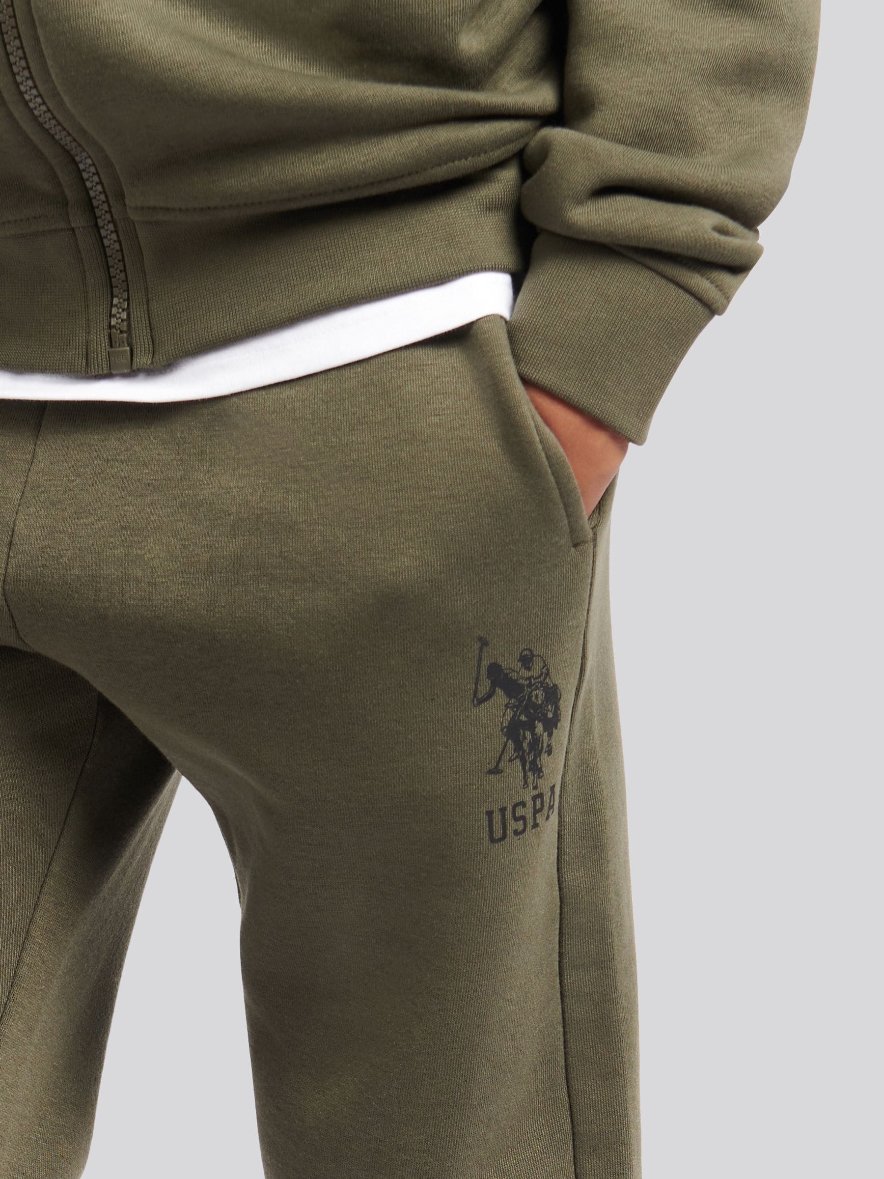 Dsiney Kidz - U.S. Polo Assn. Green Boys Player 3 Zip Hoodie and Joggers Set image 6