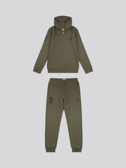 Dsiney Kidz - U.S. Polo Assn. Green Boys Player 3 Zip Hoodie and Joggers Set image 7
