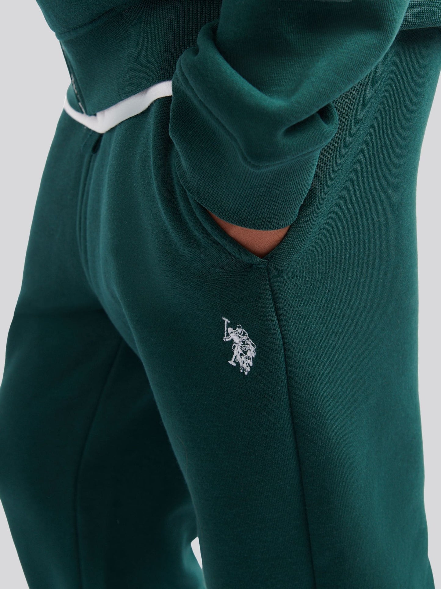 Dsiney Kidz - U.S. Polo Assn. Green Double Horsemen Zip Hoodie and Joggers Set image 6