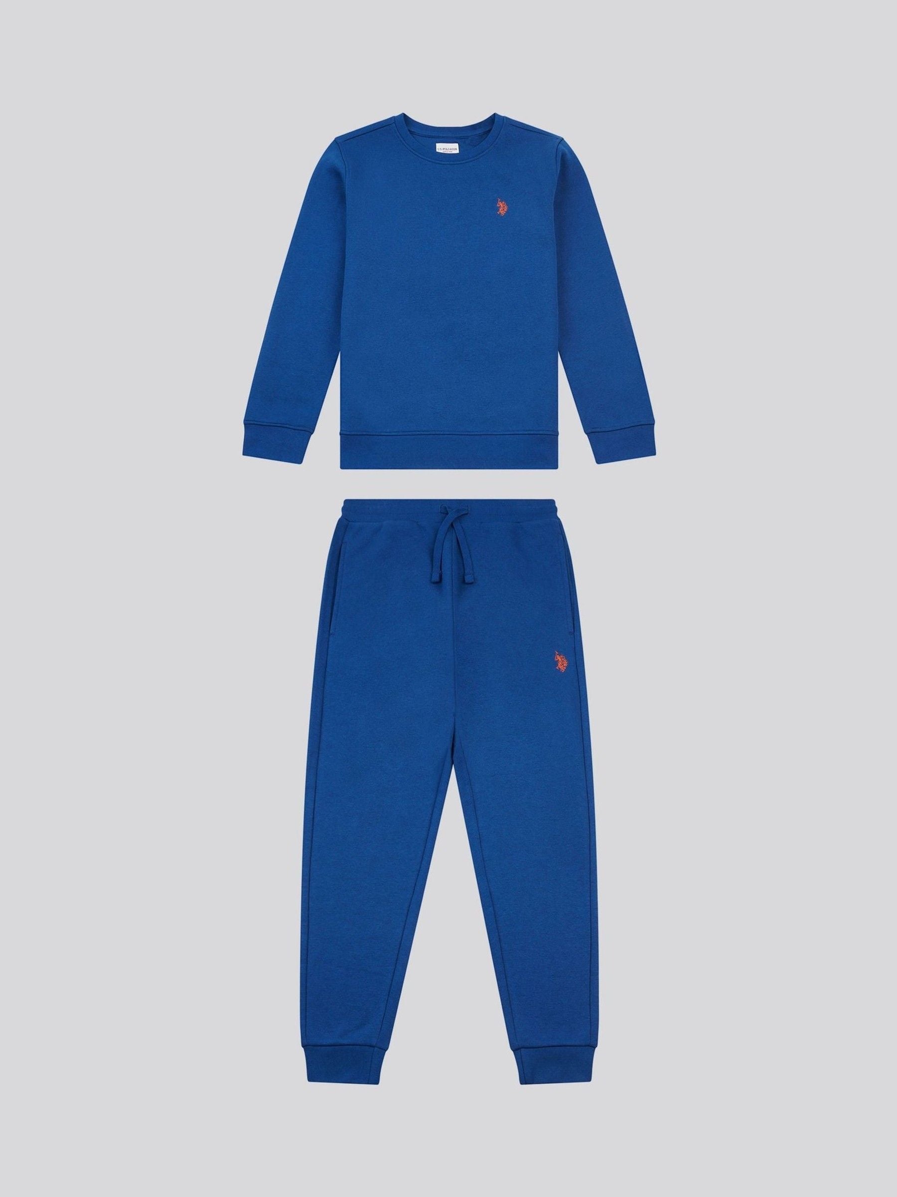 Dsiney Kidz - U.S. Polo Assn. Blue Double Horsemen Crew Sweatshirt and Joggers Set image 1