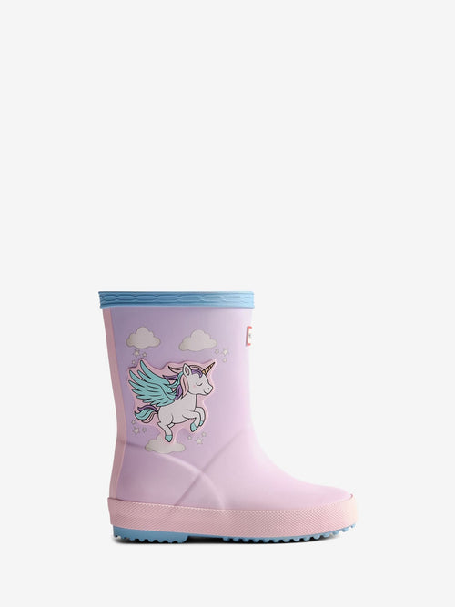 Hunter Pink Kids First Unicorn Print Boots image 1